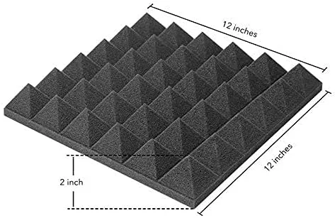 فوم آکوستیک هرمی YGM Acoustic Foams®، 30x30x5 سانتیمتر، تراکم 38 کیلوگرم بر متر مکعب، درجه ممتاز، کاهش و جذب نویز و اکو استودیو، ساختار سه بعدی (مشکی زغالی) (مجموعه 4 عددی) فوم آکوستیک هرمی YGM Acoustic Foams®، 30x30x5 سانتیمتر، تراکم 38 کیلوگرم بر متر مکعب، درجه ممتاز، کاهش و جذب نویز و اکو استودیو، ساختار سه بعدی (مشکی زغالی) (مجموعه 4 عددی)