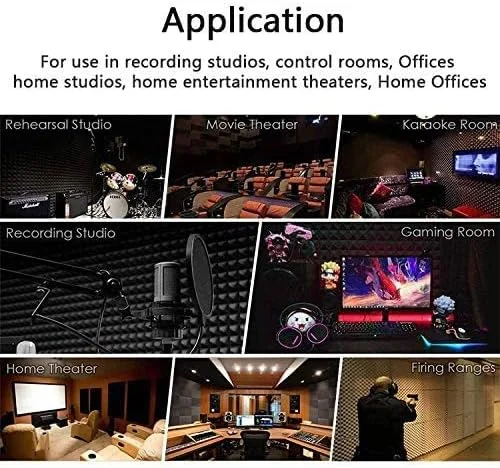 فوم آکوستیک هرمی YGM Acoustic Foams®، 30x30x5 سانتیمتر، تراکم 38 کیلوگرم بر متر مکعب، درجه ممتاز، کاهش و جذب نویز و اکو استودیو، ساختار سه بعدی (مشکی زغالی) (مجموعه 4 عددی) فوم آکوستیک هرمی YGM Acoustic Foams®، 30x30x5 سانتیمتر، تراکم 38 کیلوگرم بر متر مکعب، درجه ممتاز، کاهش و جذب نویز و اکو استودیو، ساختار سه بعدی (مشکی زغالی) (مجموعه 4 عددی)
