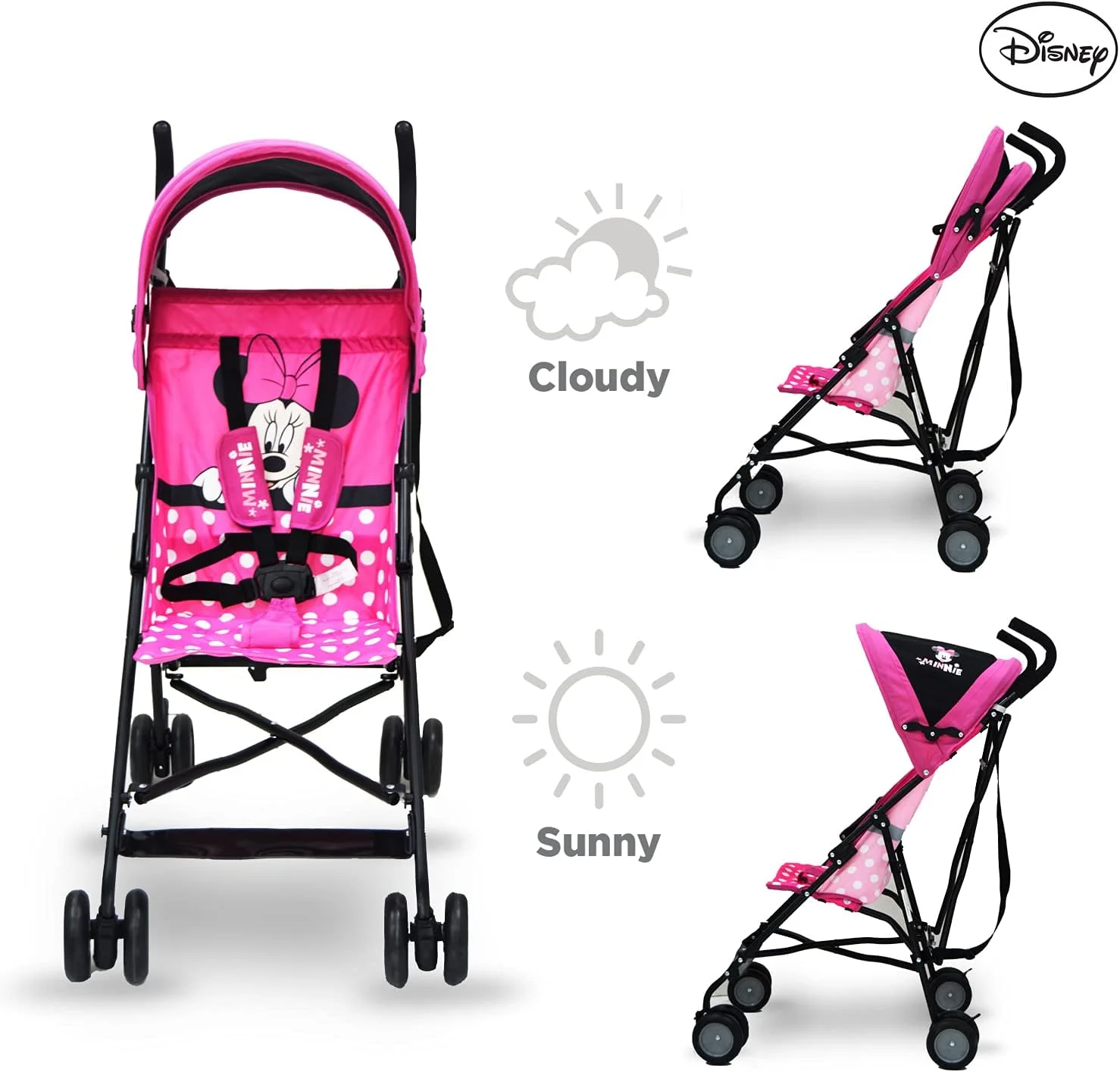 کالسکه عصایی سبک وزن دیزنی مینی موس - مناسب برای 6 تا 36 ماهگی، وزن 4.3 کیلوگرم کالسکه عصایی سبک وزن دیزنی مینی موس - مناسب برای 6 تا 36 ماهگی، وزن 4.3 کیلوگرم