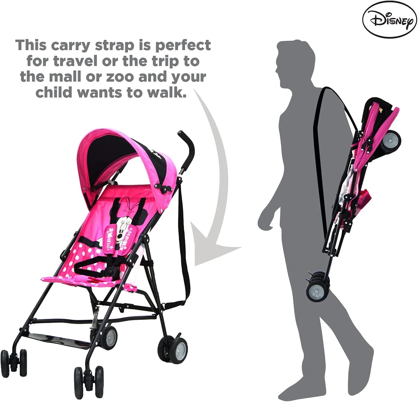 کالسکه عصایی سبک وزن دیزنی مینی موس - مناسب برای 6 تا 36 ماهگی، وزن 4.3 کیلوگرم کالسکه عصایی سبک وزن دیزنی مینی موس - مناسب برای 6 تا 36 ماهگی، وزن 4.3 کیلوگرم