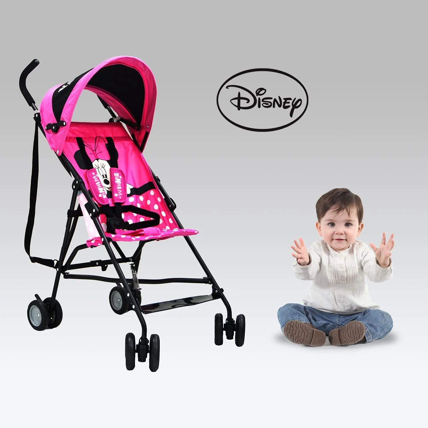 کالسکه عصایی سبک وزن دیزنی مینی موس - مناسب برای 6 تا 36 ماهگی، وزن 4.3 کیلوگرم کالسکه عصایی سبک وزن دیزنی مینی موس - مناسب برای 6 تا 36 ماهگی، وزن 4.3 کیلوگرم