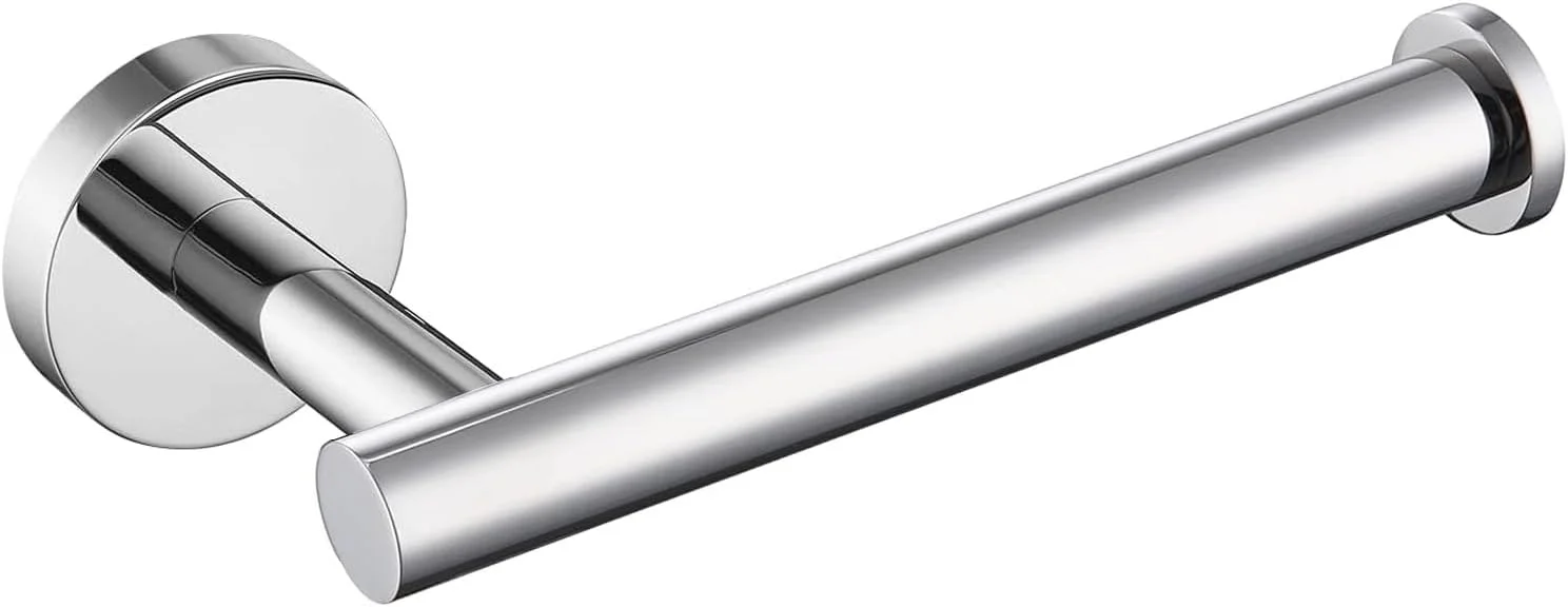 جا دستمال کاغذی توالت WOOPHEN استیل ضد زنگ SUS304، جا رولی دستمال کاغذی گرد مدرن نصب شده روی دیوار، جا دستمال کاغذی توالت 6 اینچی برای حمام، آشپزخانه، دستشویی (پرداخت کروم)