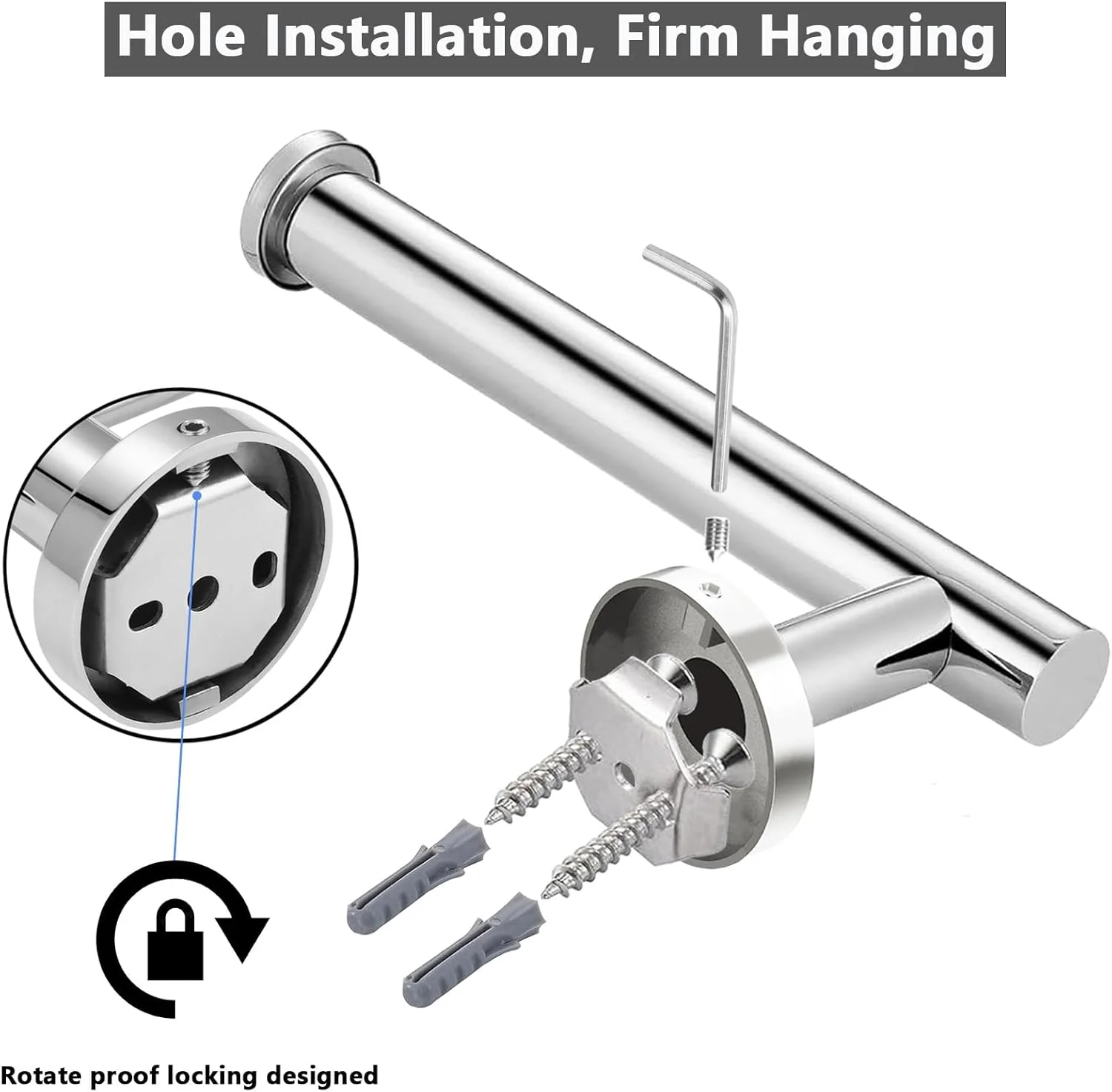 جا دستمال کاغذی توالت WOOPHEN استیل ضد زنگ SUS304، جا رولی دستمال کاغذی گرد مدرن نصب شده روی دیوار، جا دستمال کاغذی توالت 6 اینچی برای حمام، آشپزخانه، دستشویی (پرداخت کروم) جا دستمال کاغذی توالت WOOPHEN استیل ضد زنگ SUS304، جا رولی دستمال کاغذی گرد مدرن نصب شده روی دیوار، جا دستمال کاغذی توالت 6 اینچی برای حمام، آشپزخانه، دستشویی (پرداخت کروم)