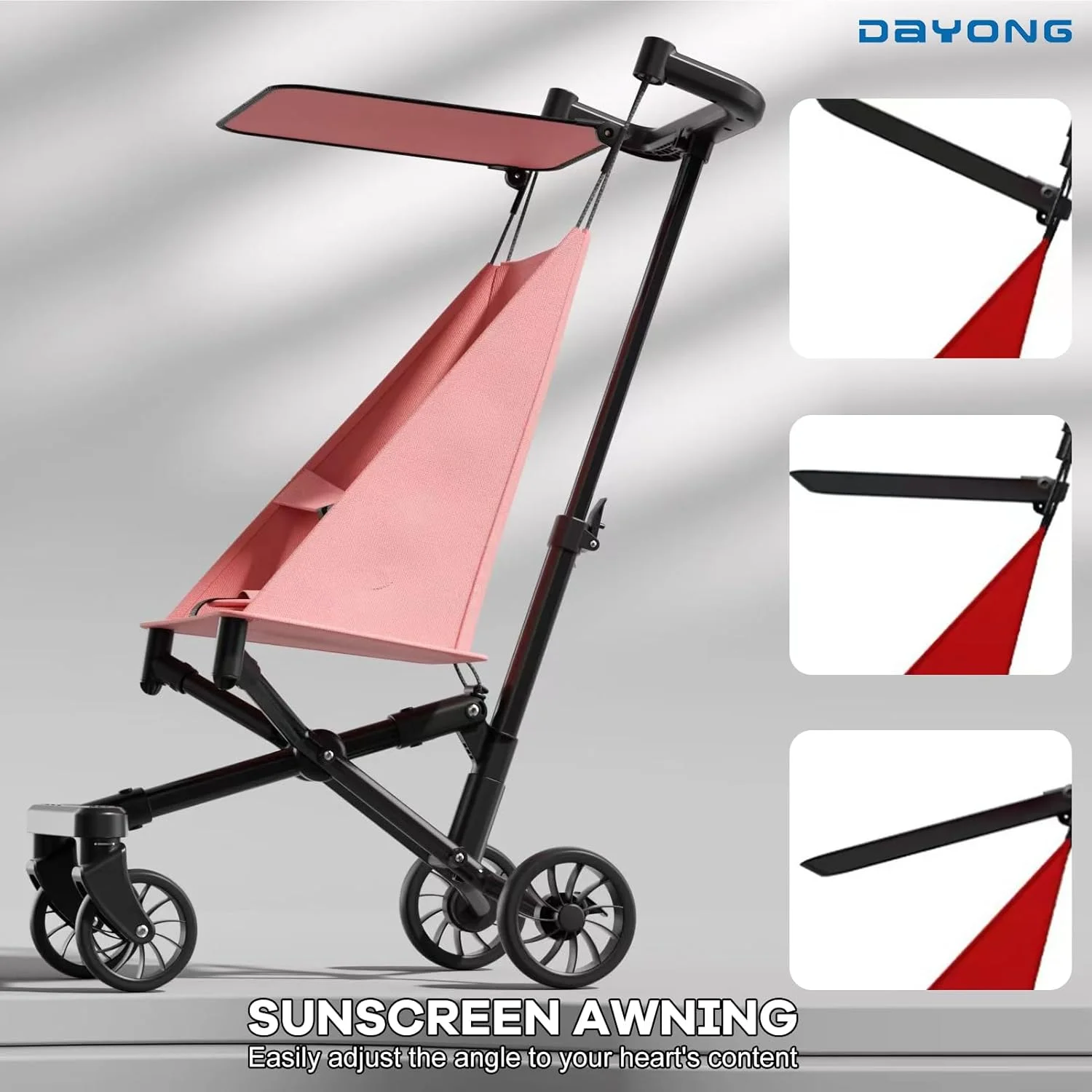 کالسکه مسافرتی سبک وزن DAYONG - کالسکه فوق العاده جمع و جور کودک با سایبان، تاشو آسان با یک دست - ایده آل برای نوزادان و کودکان نوپا 1 تا 8 ساله، قفسه چمدان هواپیما و صندوق عقب خودرو (صورتی) کالسکه مسافرتی سبک وزن DAYONG - کالسکه فوق العاده جمع و جور کودک با سایبان، تاشو آسان با یک دست - ایده آل برای نوزادان و کودکان نوپا 1 تا 8 ساله، قفسه چمدان هواپیما و صندوق عقب خودرو (صورتی)