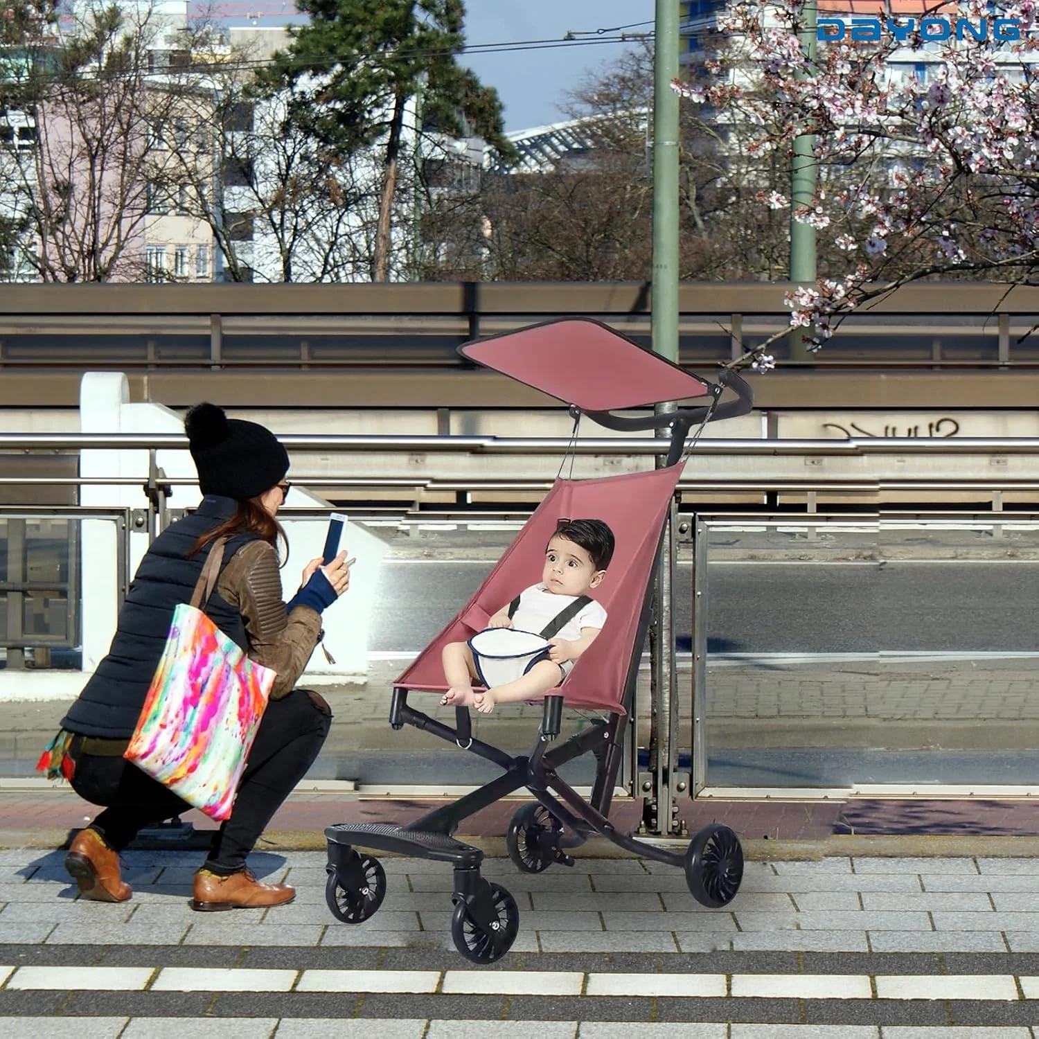 کالسکه مسافرتی سبک وزن DAYONG - کالسکه فوق العاده جمع و جور کودک با سایبان، تاشو آسان با یک دست - ایده آل برای نوزادان و کودکان نوپا 1 تا 8 ساله، قفسه چمدان هواپیما و صندوق عقب خودرو (صورتی) کالسکه مسافرتی سبک وزن DAYONG - کالسکه فوق العاده جمع و جور کودک با سایبان، تاشو آسان با یک دست - ایده آل برای نوزادان و کودکان نوپا 1 تا 8 ساله، قفسه چمدان هواپیما و صندوق عقب خودرو (صورتی)