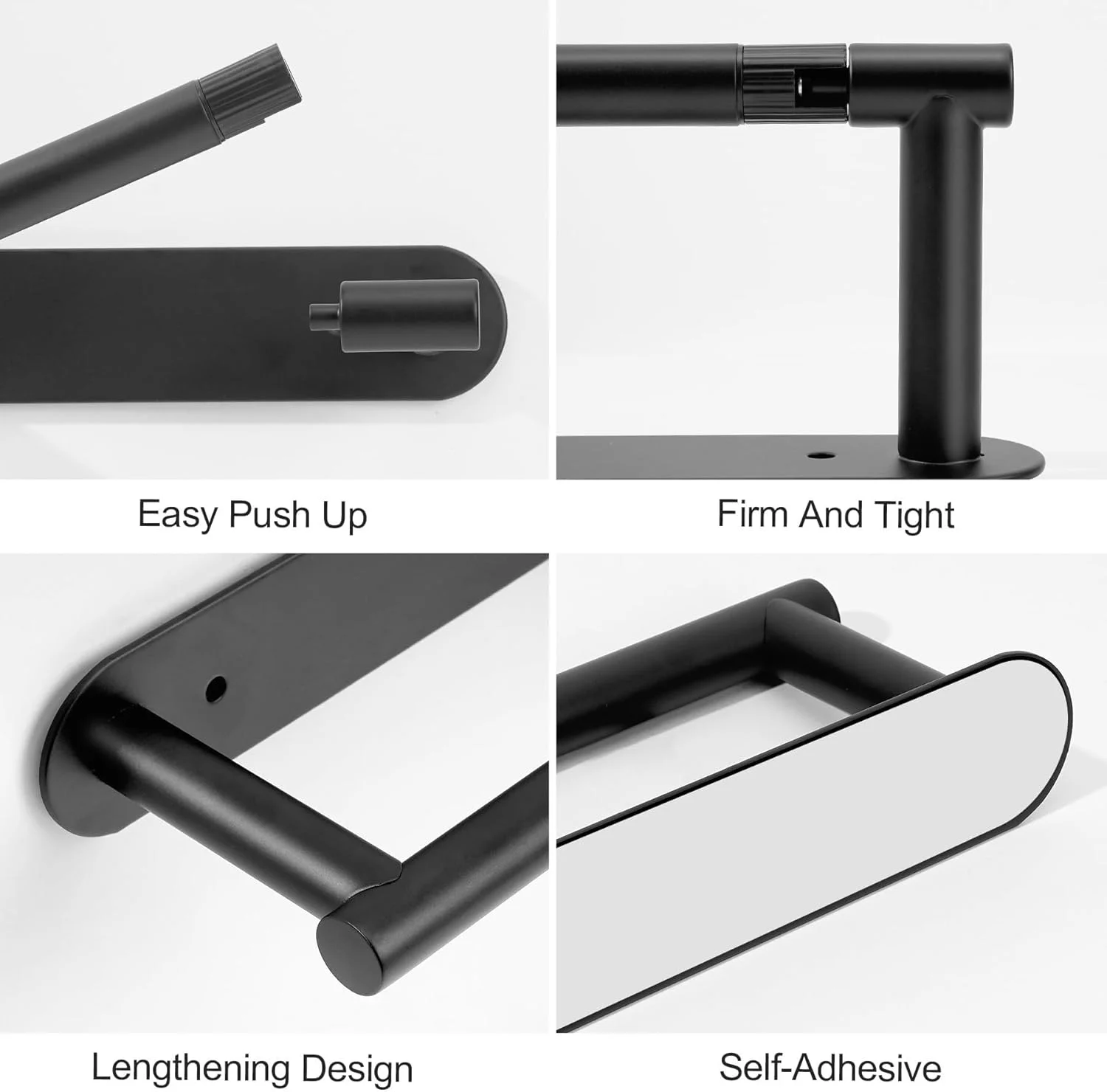 جا دستمال کاغذی مشکی مات THE WHITE SHOP - جا دستمال کاغذی دیواری استیل ضد زنگ SUS 304، مناسب برای حمام و آشپزخانه