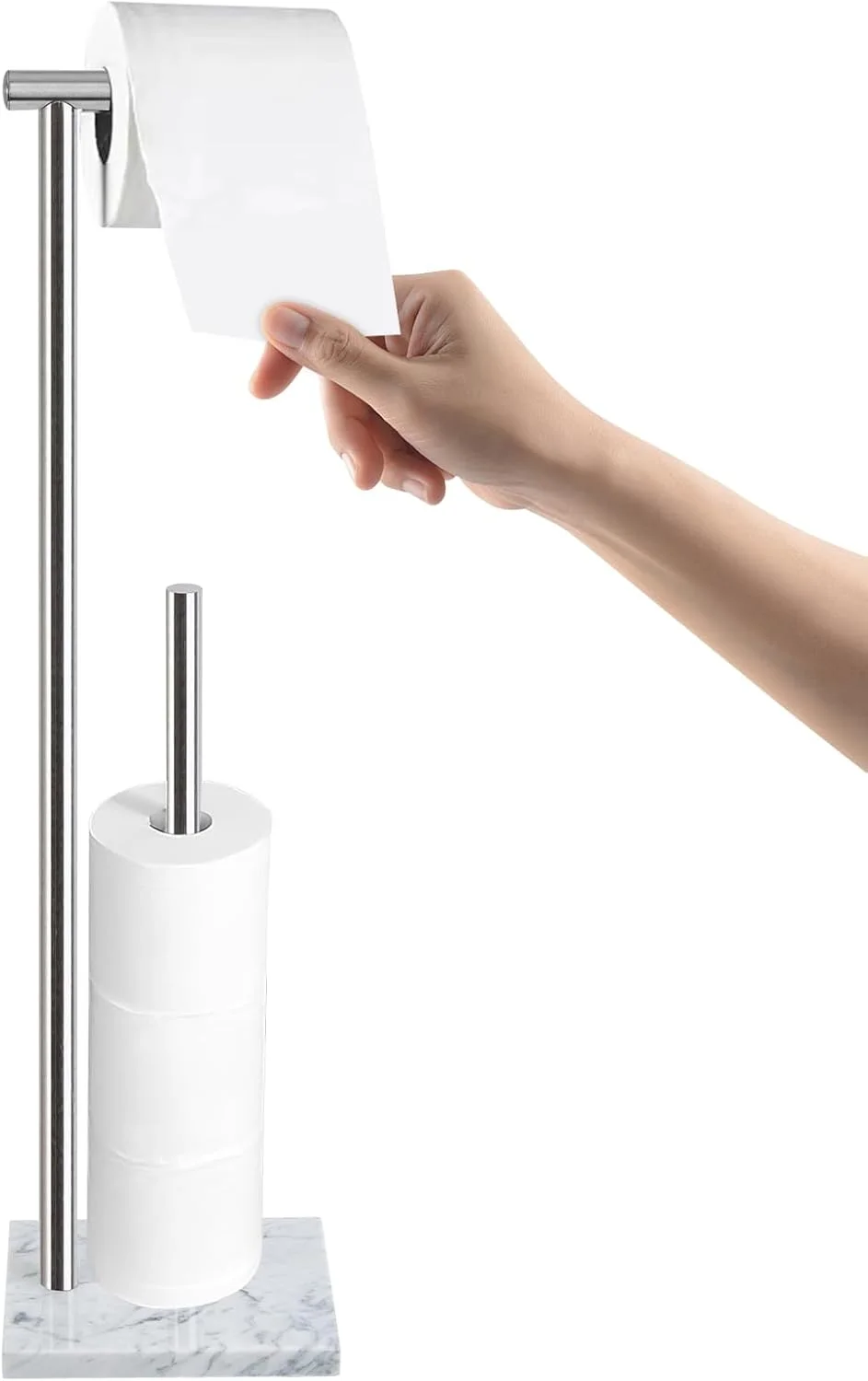 پایه نگهدارنده دستمال توالت با پایه سنگ مرمر طبیعی وزن دار، نگهدارنده رول دستمال توالت ایستاده حمام با مخزن، نگهدارنده دستمال کاغذی ایستاده با فضای ذخیره سازی (نیکل برس خورده، با مخزن) پایه نگهدارنده دستمال توالت با پایه سنگ مرمر طبیعی وزن دار، نگهدارنده رول دستمال توالت ایستاده حمام با مخزن، نگهدارنده دستمال کاغذی ایستاده با فضای ذخیره سازی (نیکل برس خورده، با مخزن)