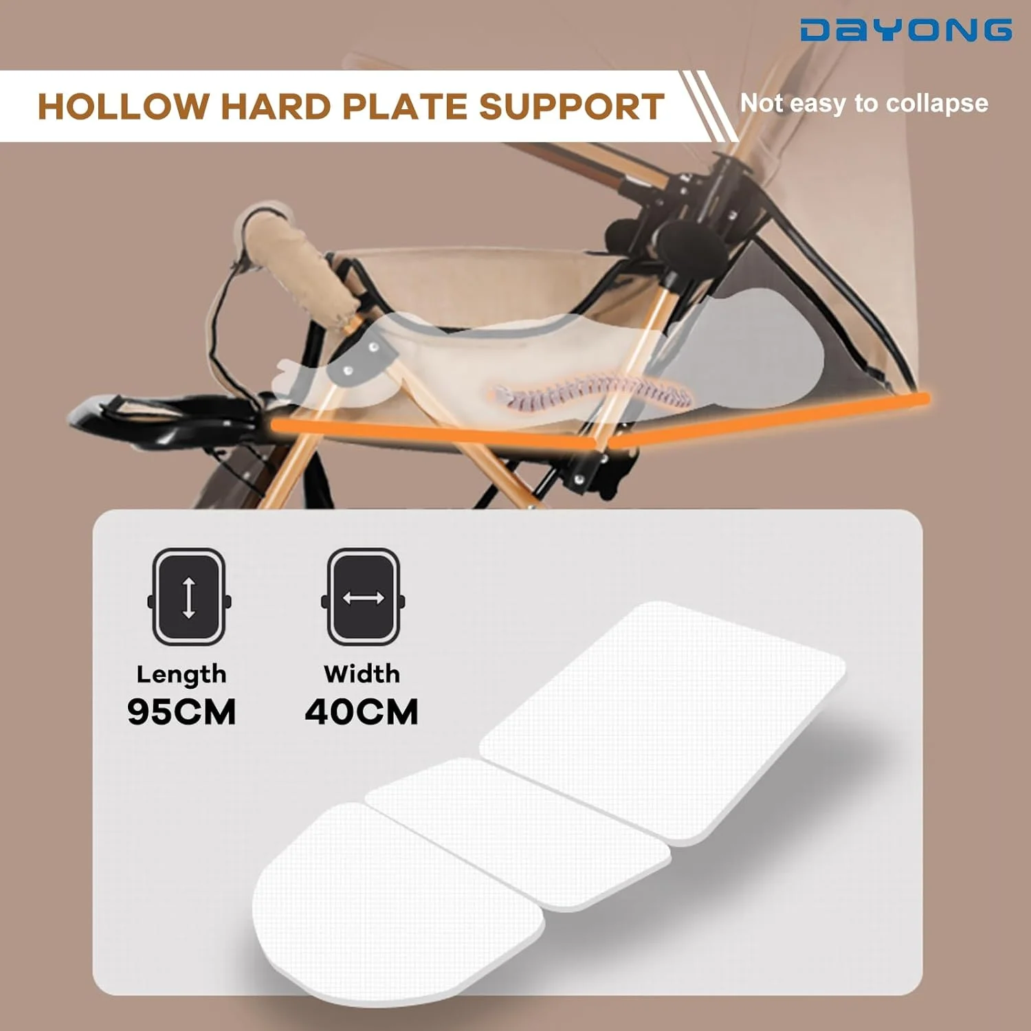 کالسکه مسافرتی سبک وزن DAYONG، کالسکه بچه دو طرفه، تاشو با یک کلیک/صندلی فوق العاده عریض/تشک خنک کننده/پشه بند، تحمل وزن 25 کیلوگرم، کالسکه نوزاد قابل حمل برای نوزاد تازه متولد شده. (خاکی)