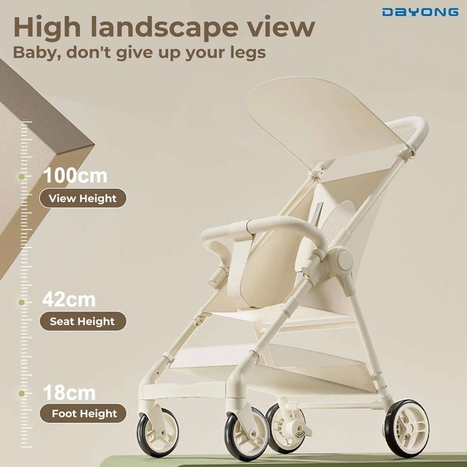 کالسکه مسافرتی تاشو DAYONG، کالسکه سبک وزن با سایبان، کالسکه بچه جمع و جور با کمربند ایمنی و سینی غذای جداشدنی برای کودکان 1 تا 6 سال (سفید) کالسکه مسافرتی تاشو DAYONG، کالسکه سبک وزن با سایبان، کالسکه بچه جمع و جور با کمربند ایمنی و سینی غذای جداشدنی برای کودکان 1 تا 6 سال (سفید)