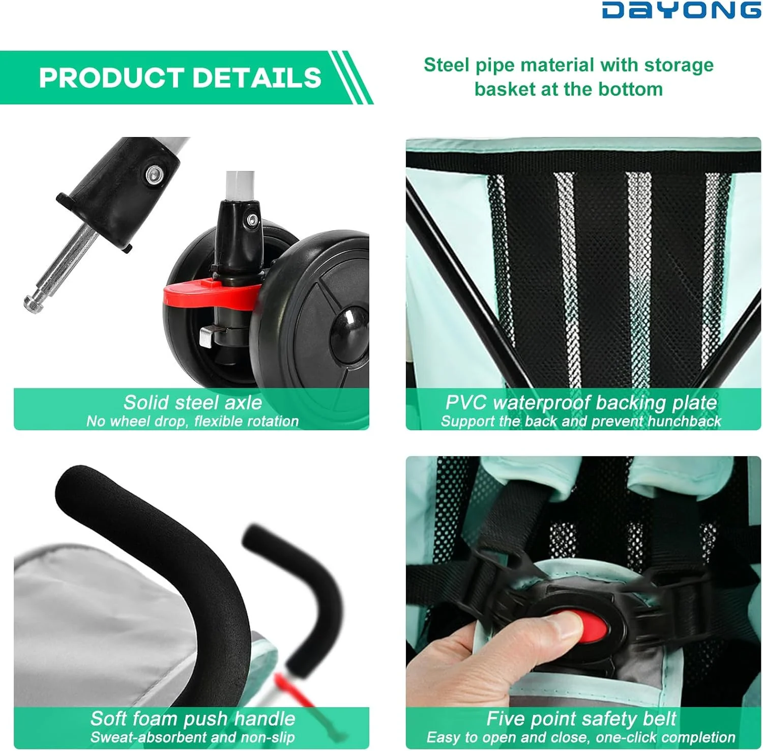 کالسکه مسافرتی تاشو سبک وزن دایونگ، کالسکه جمع و جور تاشو با یک دست، تحمل وزن 20 کیلوگرم، کالسکه عصایی کودک برای نوزادان 0-36 ماهه (خاکستری) کالسکه مسافرتی تاشو سبک وزن دایونگ، کالسکه جمع و جور تاشو با یک دست، تحمل وزن 20 کیلوگرم، کالسکه عصایی کودک برای نوزادان 0-36 ماهه (خاکستری)