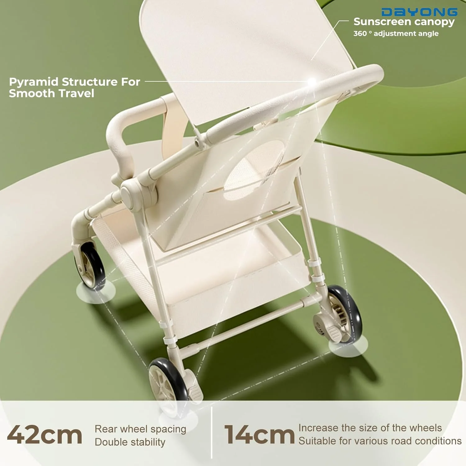 کالسکه مسافرتی تاشو DAYONG، کالسکه سبک وزن با سایبان، کالسکه بچه جمع و جور با کمربند ایمنی و سینی غذای جداشدنی برای کودکان 1 تا 6 سال (سفید) کالسکه مسافرتی تاشو DAYONG، کالسکه سبک وزن با سایبان، کالسکه بچه جمع و جور با کمربند ایمنی و سینی غذای جداشدنی برای کودکان 1 تا 6 سال (سفید)