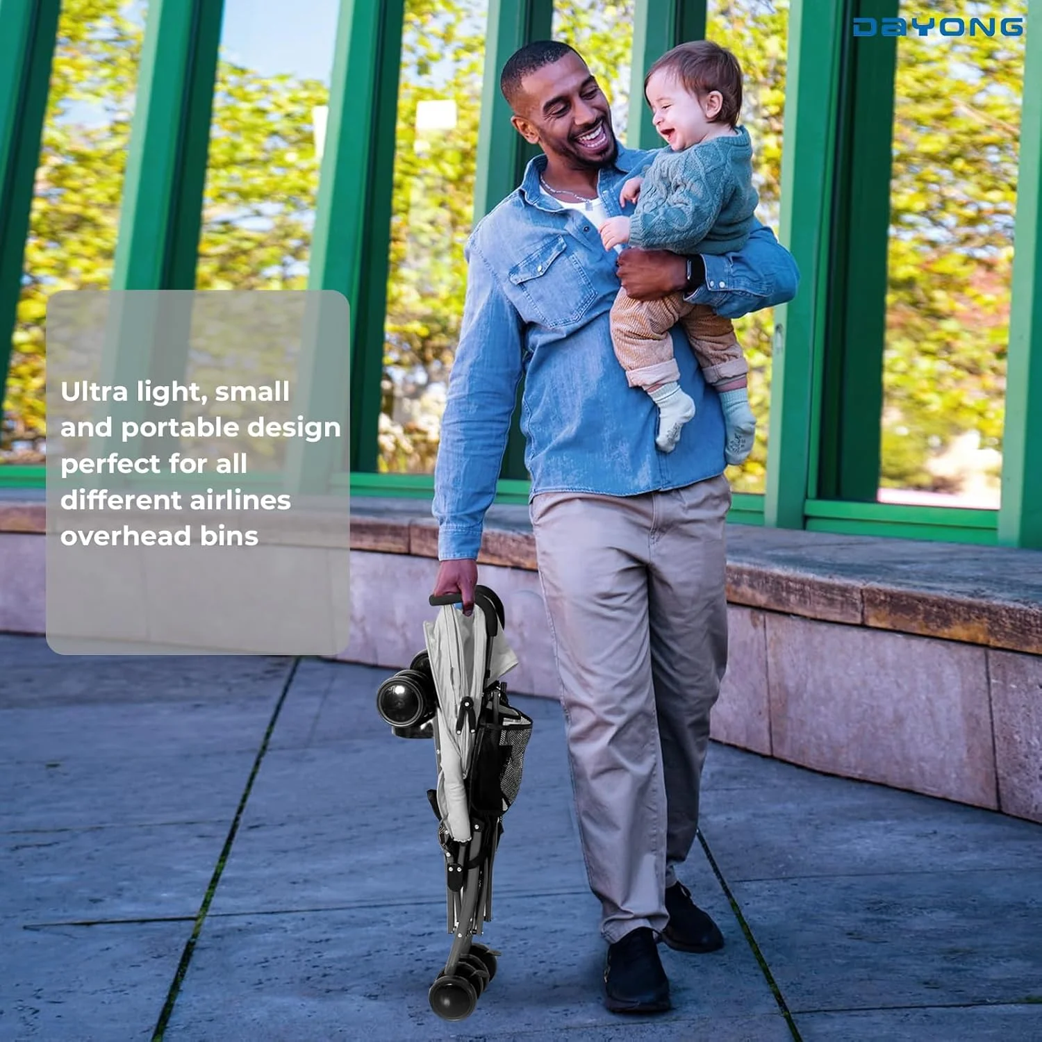 کالسکه تاشو دایونگ، کالسکه مسافرتی سبک و جمع و جور برای سفر هوایی، خاکستری کالسکه تاشو دایونگ، کالسکه مسافرتی سبک و جمع و جور برای سفر هوایی، خاکستری