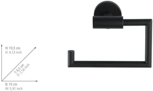 جا دستمال توالت مشکی WENKO Bosio، استیل ضد زنگ، مناسب برای نگهداری دستمال کاغذی در حمام، اندازه ایده آل، نصب دیواری، 15x10.5x6.5 سانتی متر، مشکی جا دستمال توالت مشکی WENKO Bosio، استیل ضد زنگ، مناسب برای نگهداری دستمال کاغذی در حمام، اندازه ایده آل، نصب دیواری، 15x10.5x6.5 سانتی متر، مشکی