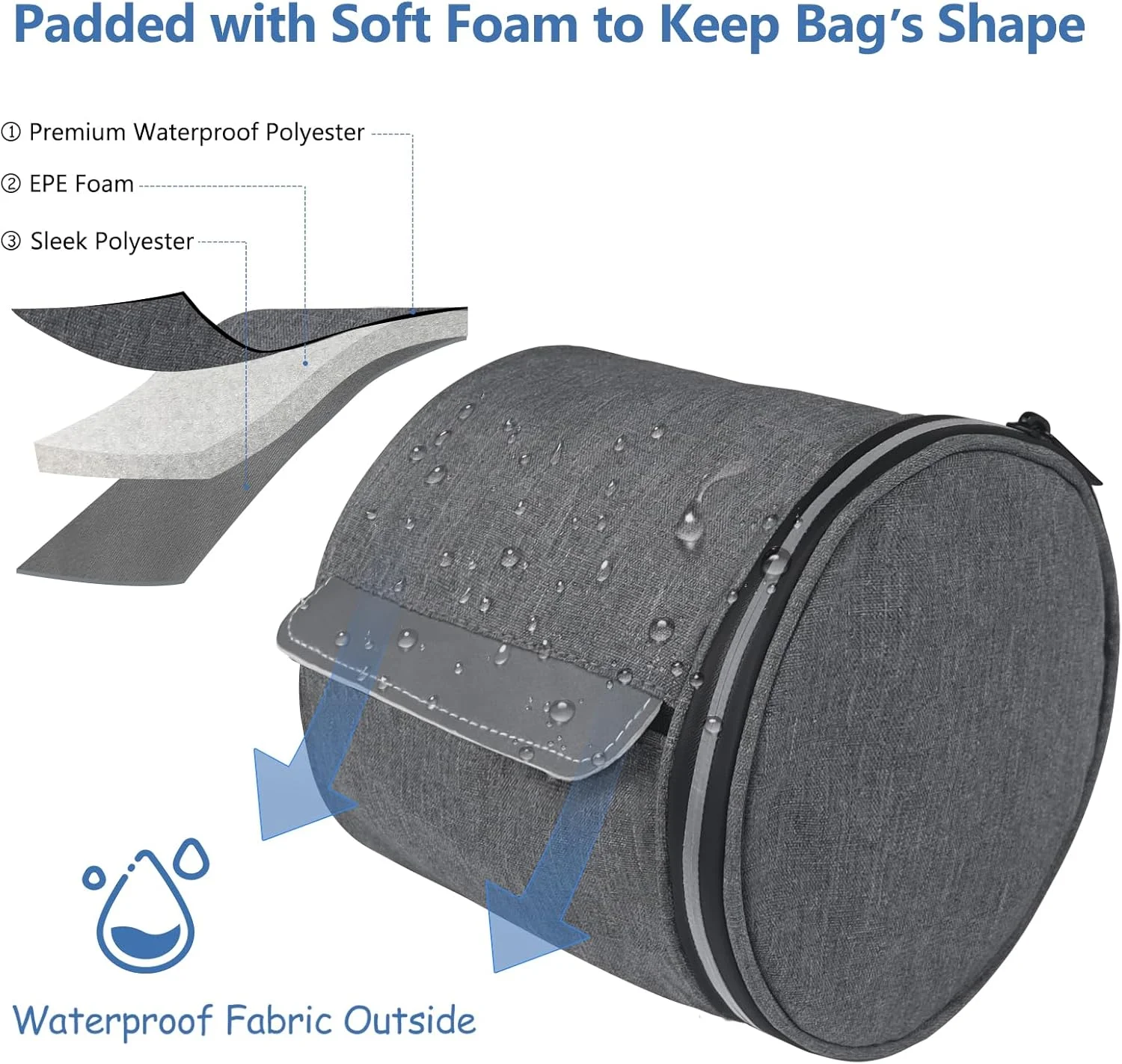 جا دستمال کاغذی آویز ضد گربه، محفظه دستمال رولی ضد آب و قابل حمل با بند قابل تنظیم، سازمان دهنده دستمال رولی قابل استفاده مجدد برای کمپینگ، حمام، آشپزخانه، مسافرت، خاکستری