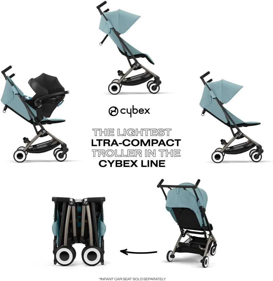 کالسکه مسافرتی سبک وزن کودک سایبکس لیبل با تاشو فوق العاده جمع و جور، سیستم تعلیق نرم و تکیه گاه قابل تنظیم با یک دست، آماده سیستم مسافرتی، آبی طوفانی کالسکه مسافرتی سبک وزن کودک سایبکس لیبل با تاشو فوق العاده جمع و جور، سیستم تعلیق نرم و تکیه گاه قابل تنظیم با یک دست، آماده سیستم مسافرتی، آبی طوفانی