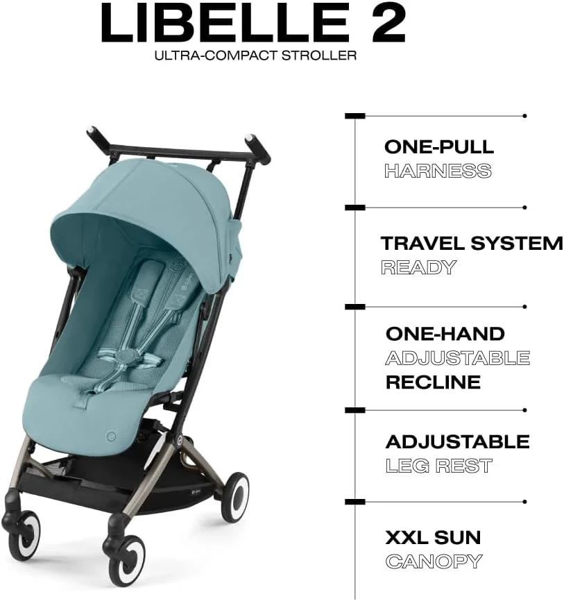 کالسکه مسافرتی سبک وزن کودک سایبکس لیبل با تاشو فوق العاده جمع و جور، سیستم تعلیق نرم و تکیه گاه قابل تنظیم با یک دست، آماده سیستم مسافرتی، آبی طوفانی کالسکه مسافرتی سبک وزن کودک سایبکس لیبل با تاشو فوق العاده جمع و جور، سیستم تعلیق نرم و تکیه گاه قابل تنظیم با یک دست، آماده سیستم مسافرتی، آبی طوفانی