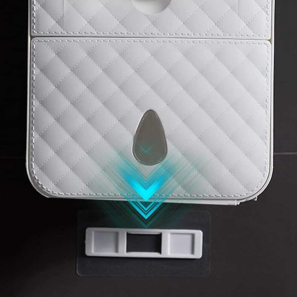 جا دستمال کاغذی ضد آب، جعبه دیواری برای نگهداری لوازم جانبی حمام، سینی، لوله رول، بدون نیاز به سوراخ کاری