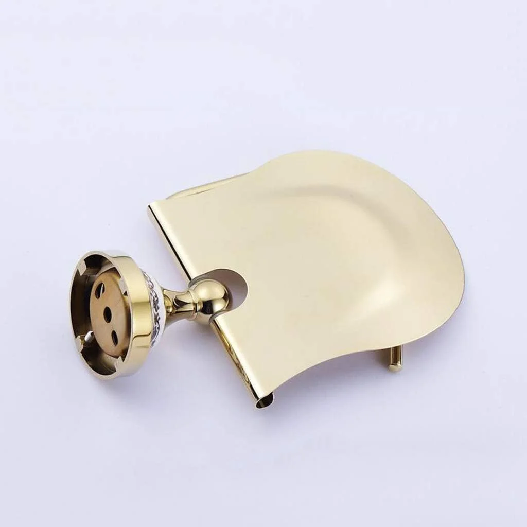 نگهدارنده رول دستمال توالت با پوشش، ضد آب، نصب شده روی دیوار برای سرویس بهداشتی، لوکس با روکش طلایی براق نگهدارنده رول دستمال توالت با پوشش، ضد آب، نصب شده روی دیوار برای سرویس بهداشتی، لوکس با روکش طلایی براق