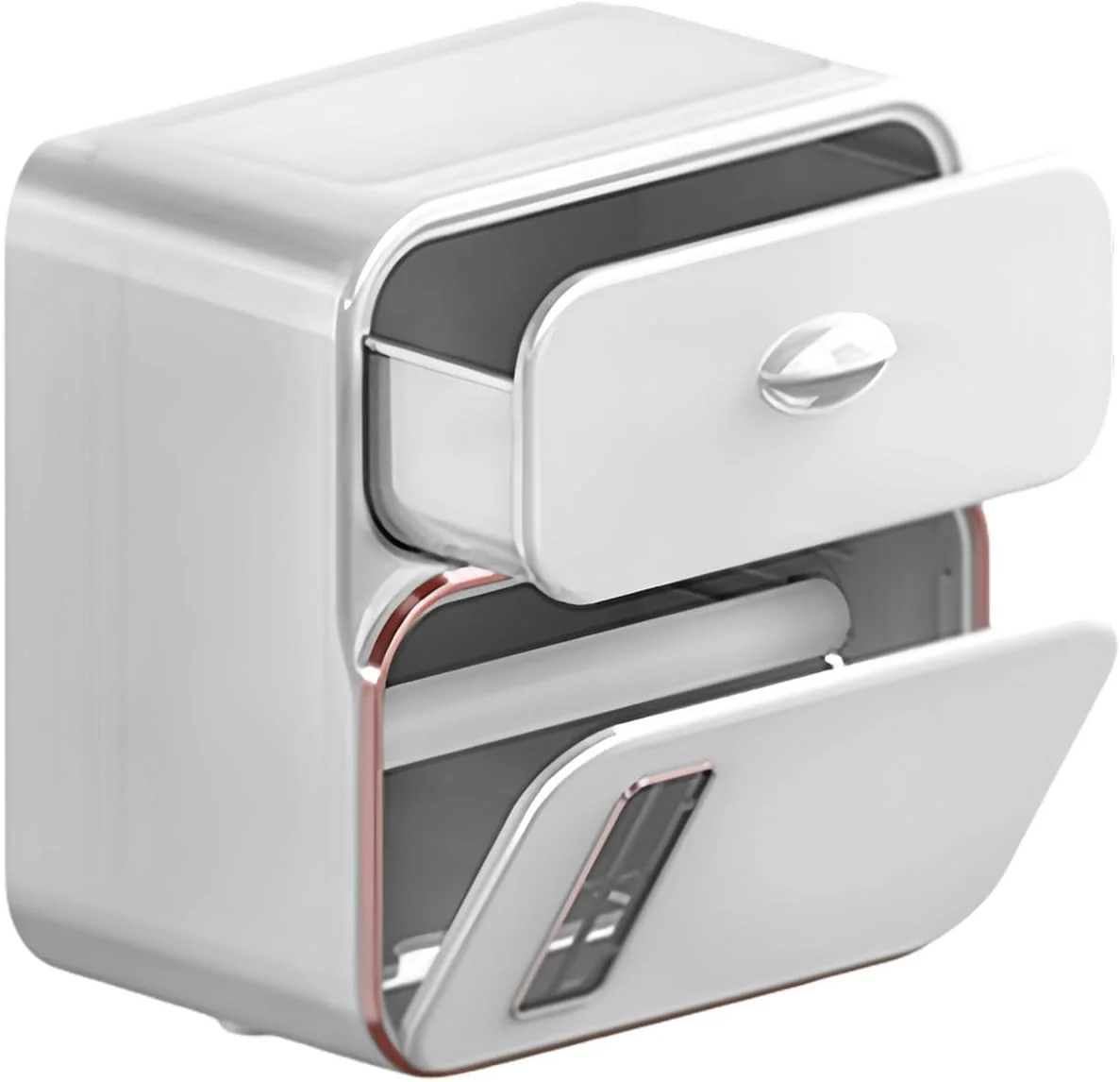 جا دستمال کاغذی دیواری - جا دستمال توالت | پخش کننده دستمال کاغذی بدون نیاز به سوراخ کاری با کشو برای سرویس بهداشتی هتل، اتاق نشیمن و RV