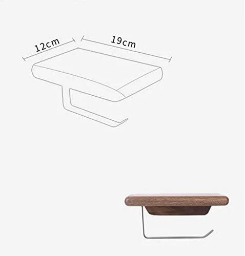 Black Walnut Roll Holder Wooden Towel Rack Tissue Box Toilet Paper Holder Rounded Corner Storage Rack