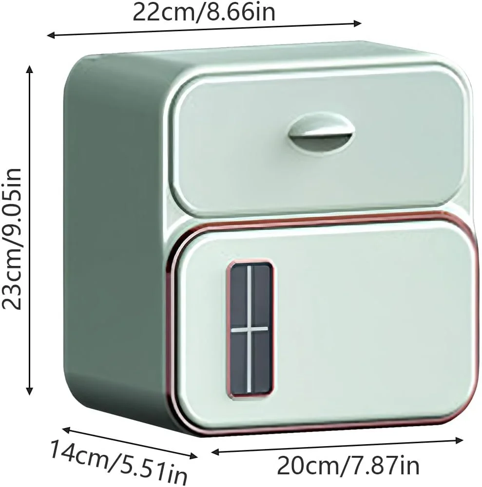 جا دستمال کاغذی دیواری - جا دستمال توالت | پخش کننده دستمال کاغذی چسبی با کشو برای هتل، آشپزخانه، سرویس بهداشتی، کاروان و دستشویی