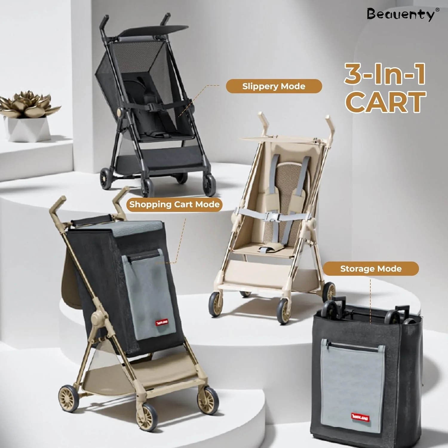 کالسکه مسافرتی 2 در 1 قابل حمل کودک Beauenty به همراه کیف سازمان دهنده، کالسکه سبک وزن کودک 1 تا 6 سال، صندلی چرخدار جمع و جور کودک نوپا، سبد خرید چند منظوره (بژ) کالسکه مسافرتی 2 در 1 قابل حمل کودک Beauenty به همراه کیف سازمان دهنده، کالسکه سبک وزن کودک 1 تا 6 سال، صندلی چرخدار جمع و جور کودک نوپا، سبد خرید چند منظوره (بژ)