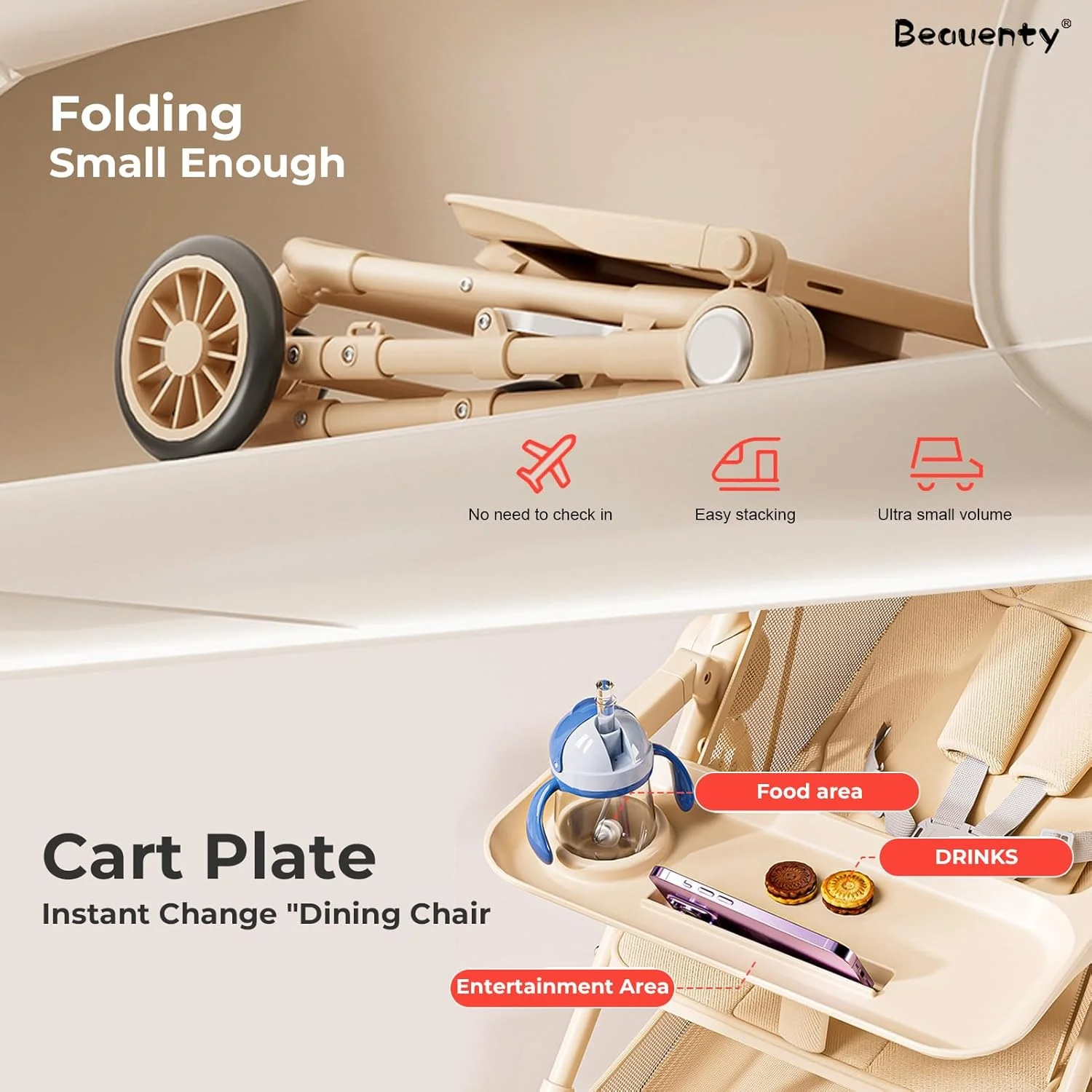 کالسکه مسافرتی سبک وزن کودک بیوتی، کالسکه جمع و جور قابل حمل برای نوزاد دختر و پسر 6-60 ماهه، چرخ جهانی 360 درجه با ترمز، سایبان، سینی غذای کودک جداشدنی، لوازم مسافرتی تاشو (مشکی) کالسکه مسافرتی سبک وزن کودک بیوتی، کالسکه جمع و جور قابل حمل برای نوزاد دختر و پسر 6-60 ماهه، چرخ جهانی 360 درجه با ترمز، سایبان، سینی غذای کودک جداشدنی، لوازم مسافرتی تاشو (مشکی)