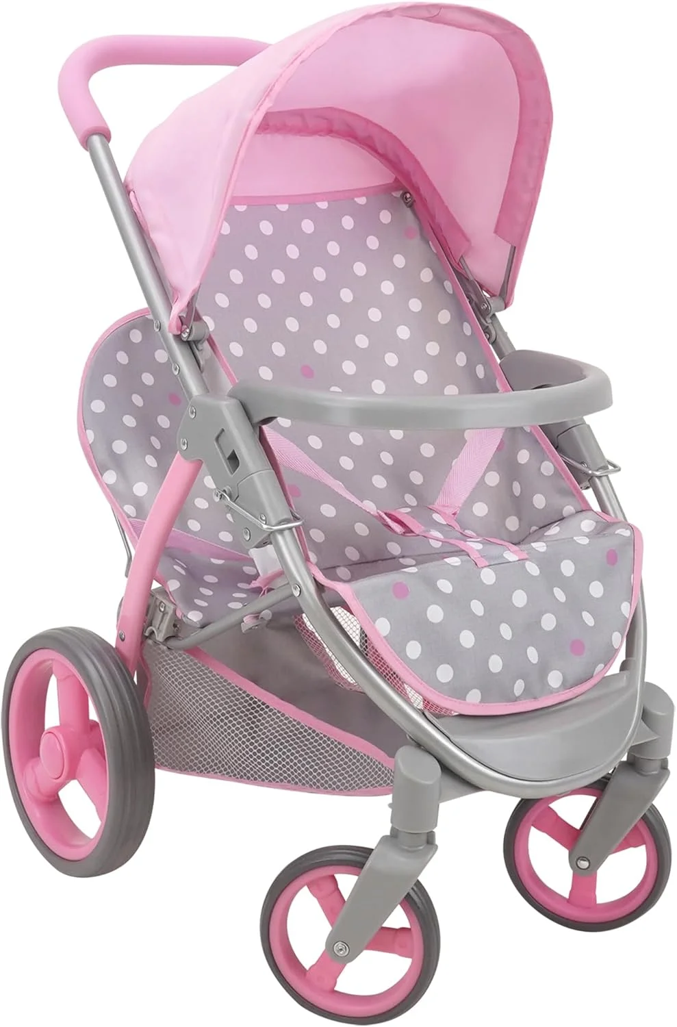 509 Crew: Cotton Candy Pink: Twin Tandem Doll Stroller - Pink, Grey, Polka Dot - Dolls Up to 18", Holds 2 Dolls, Foldable, Kids Pretend Play, Ages 3+ 509 Crew: Cotton Candy Pink: Twin Tandem Doll Stroller - Pink, Grey, Polka Dot - Dolls Up to 18", Holds 2 Dolls, Foldable, Kids Pretend Play, Ages 3+