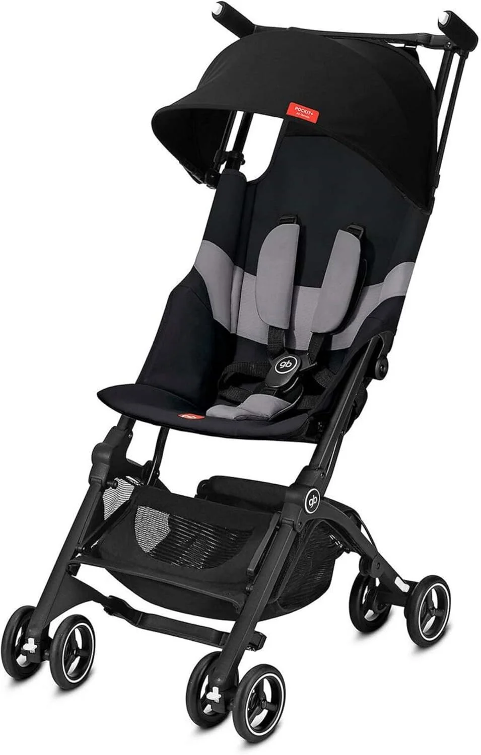 gb Pockit+ All-Terrain, Ultra Compact Lightweight Travel Stroller with Canopy and Reclining Seat in Velvet Black gb Pockit+ All-Terrain, Ultra Compact Lightweight Travel Stroller with Canopy and Reclining Seat in Velvet Black