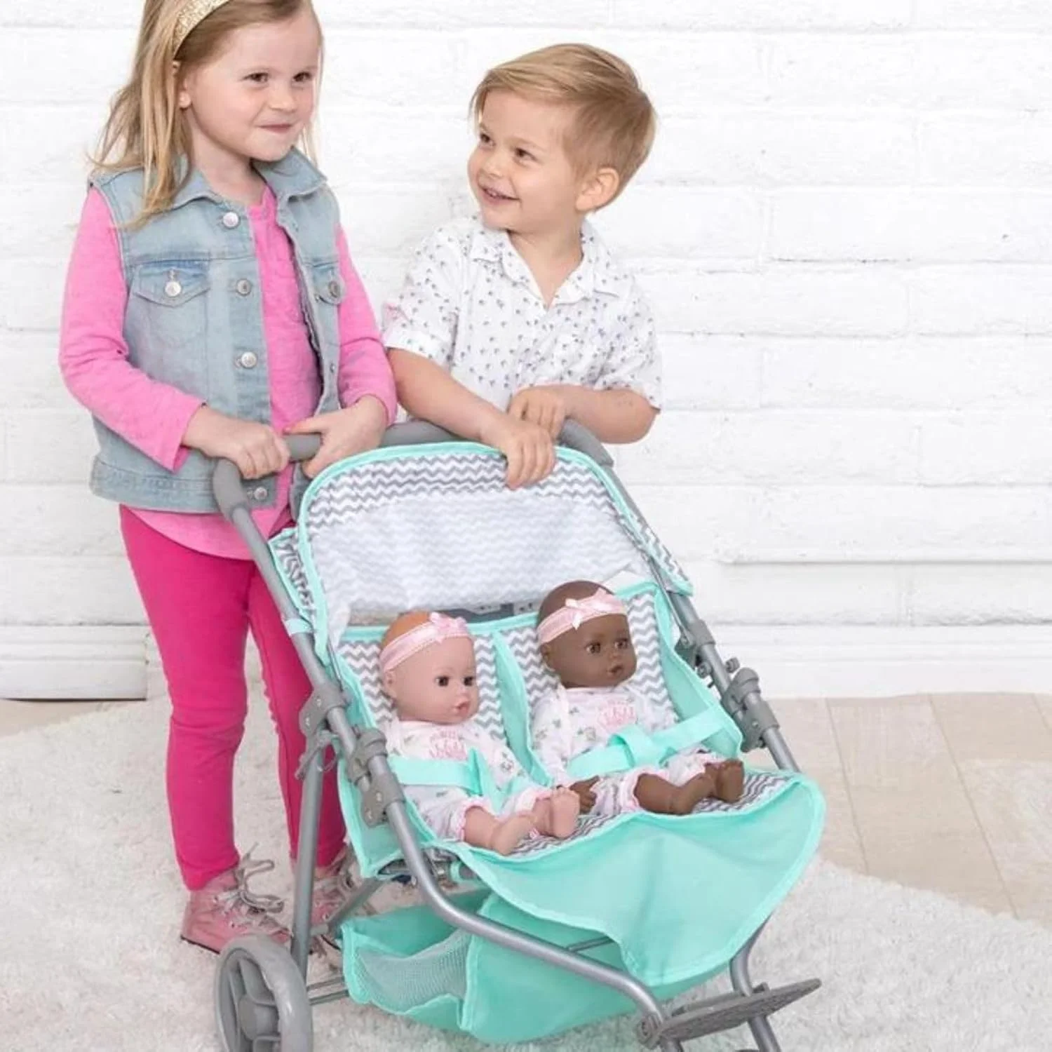 Adora Zig Zag Twin Jogger Stroller for Baby Doll