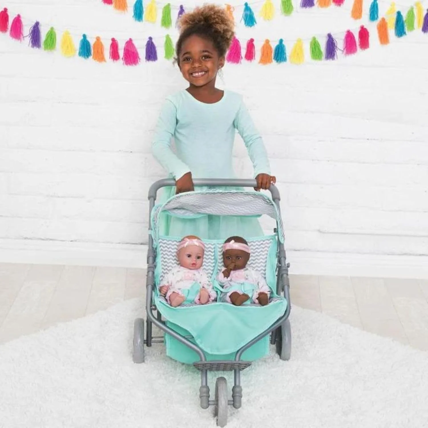 Adora Zig Zag Twin Jogger Stroller for Baby Doll