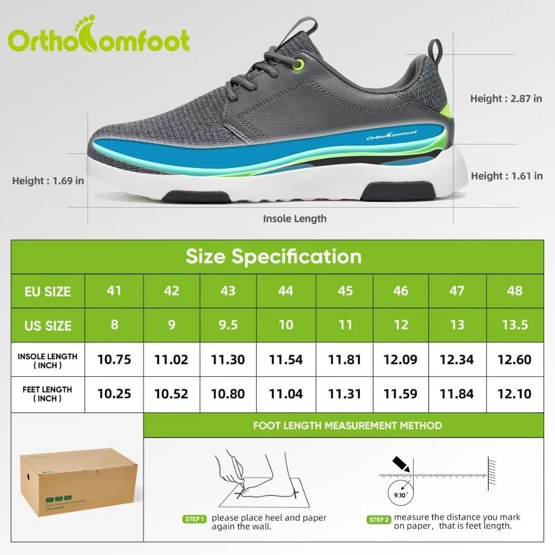 کفش ورزشی مردانه OrthoComfoot با پشتیبانی از قوس پا