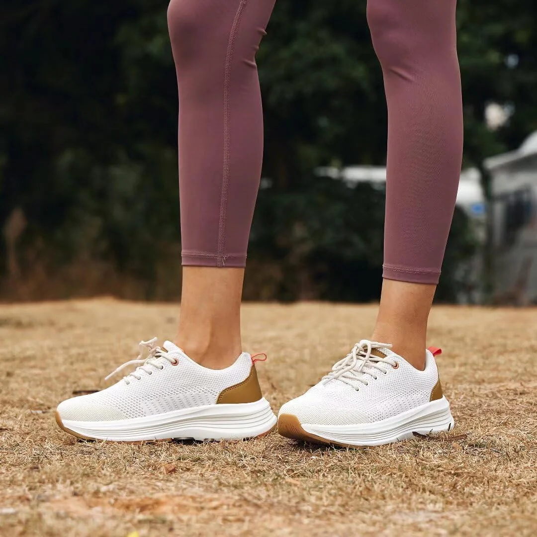 کفش های کلاگ راحت ارتوکامفوت زنانه، کفش های لغزنده با پشتیبانی از قوس پا برای پلانتار فاشیایتیس، کفش های قایقی تخت وینتیج اوقات فراغت بژ سایز 8.5