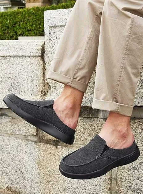 کفش‌های طبی مردانه OrthoComfoot، کفش‌های پیاده‌روی لغزنده: کفش‌های راحت و غیررسمی برای پلانتار فاسایتی، مشکی، کفش‌های مناسب فضای باز با پشتیبانی از قوس پا برای بهبود نوروپاتی، سایز 10