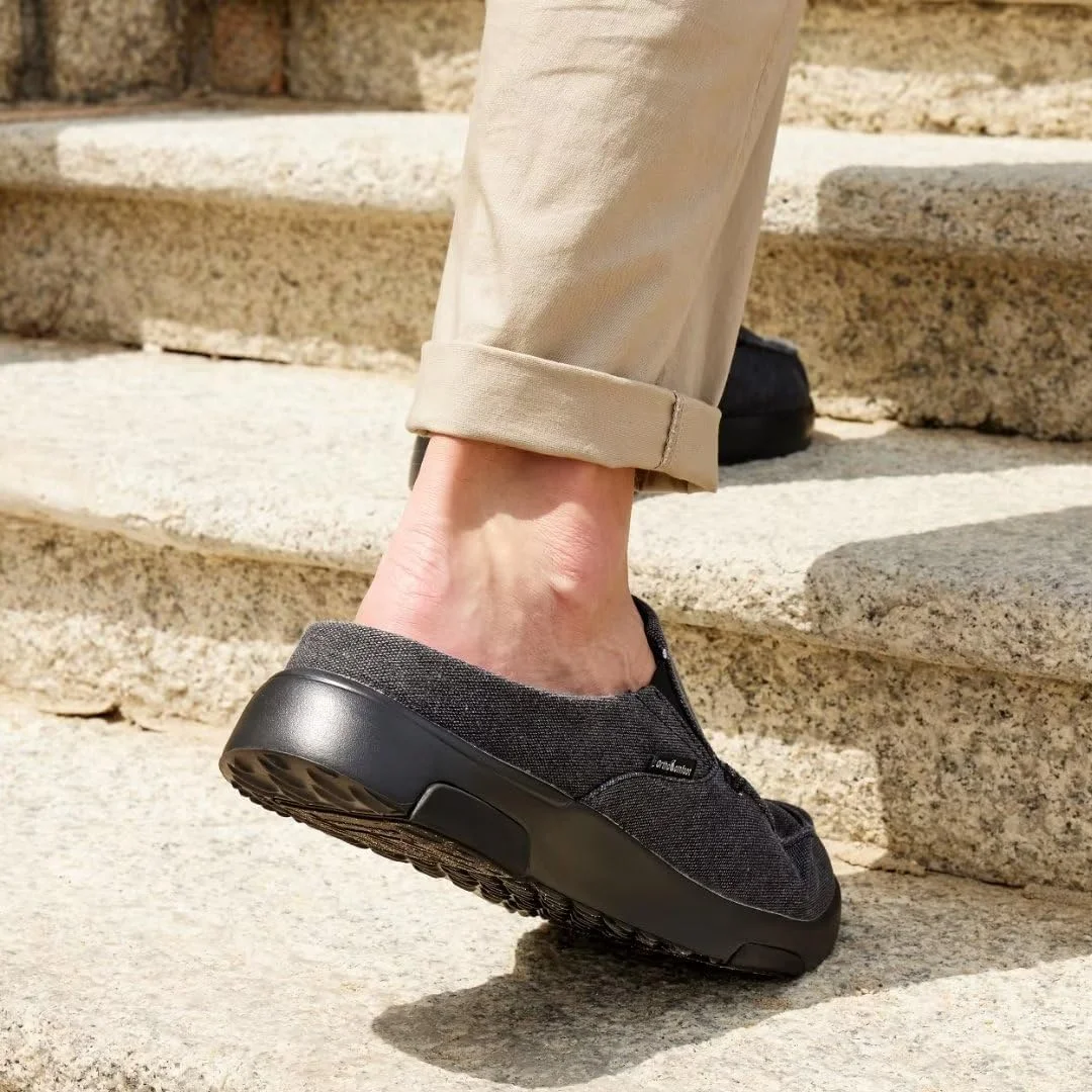 کفش‌های طبی مردانه OrthoComfoot، کفش‌های پیاده‌روی لغزنده: کفش‌های راحت و غیررسمی برای پلانتار فاسایتی، مشکی، کفش‌های مناسب فضای باز با پشتیبانی از قوس پا برای بهبود نوروپاتی، سایز 10