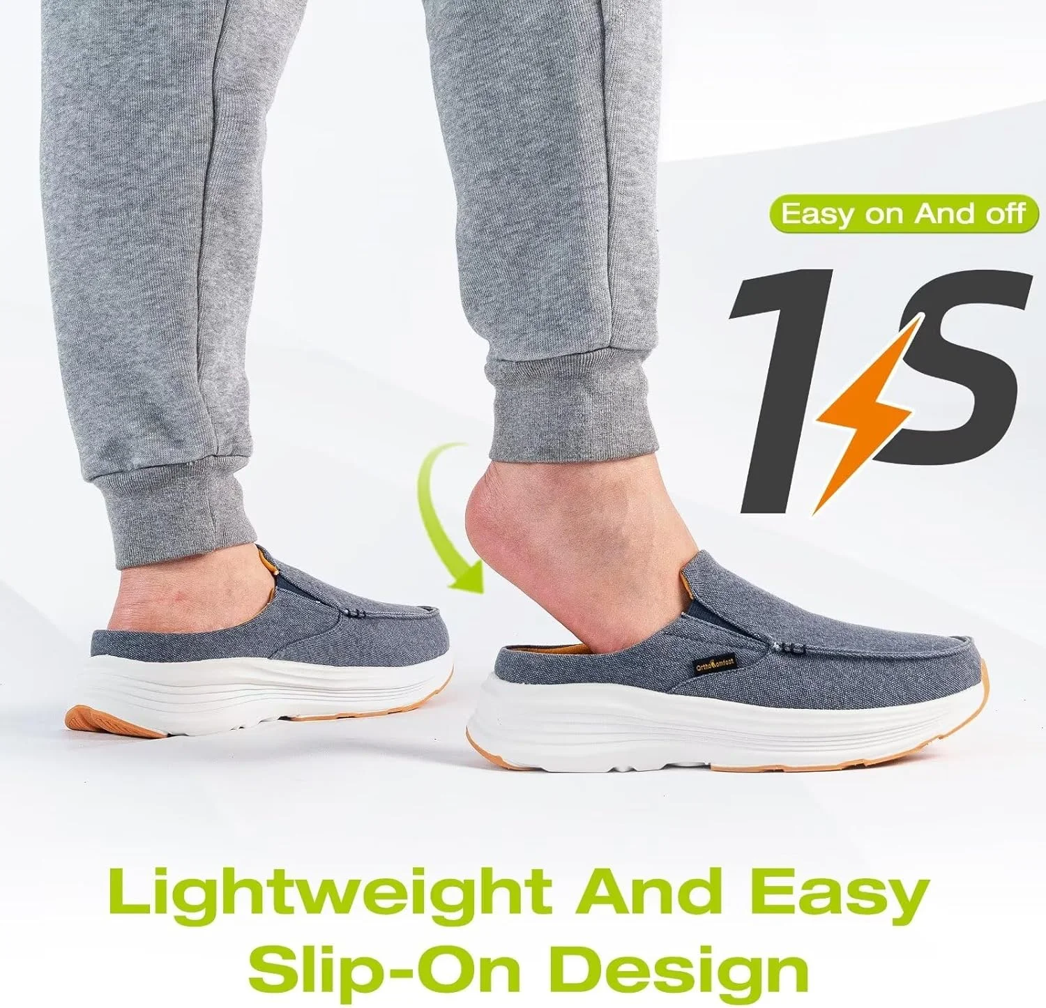 لوفرهای طبی و راحت لغزنده مردانه OrthoComfoot، کفش‌های پیاده‌روی غیررسمی با پشتیبانی از قوس پا برای پلانتار فاسیایتیس، دمپایی‌های طبی بوم نرم برای تسکین درد پا و پاشنه