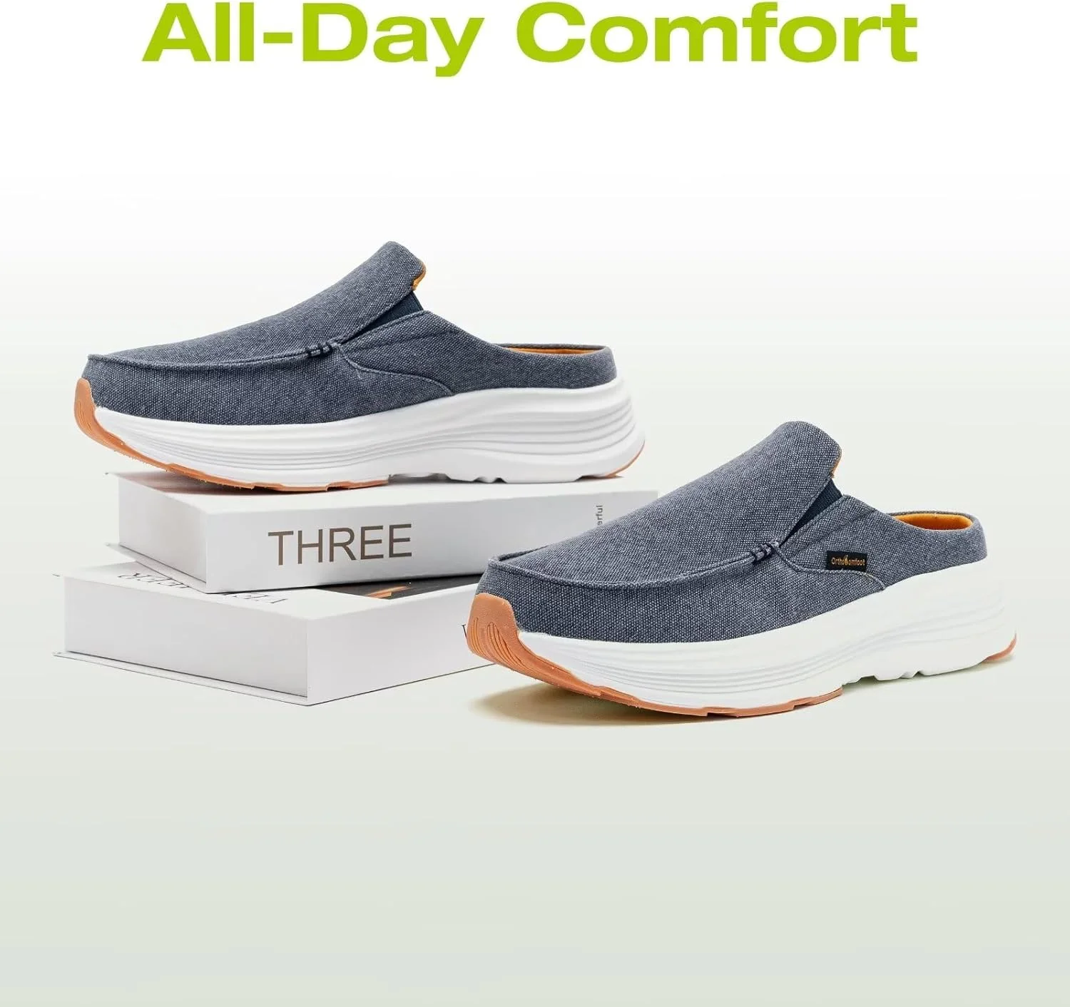 لوفرهای طبی و راحت لغزنده مردانه OrthoComfoot، کفش‌های پیاده‌روی غیررسمی با پشتیبانی از قوس پا برای پلانتار فاسیایتیس، دمپایی‌های طبی بوم نرم برای تسکین درد پا و پاشنه