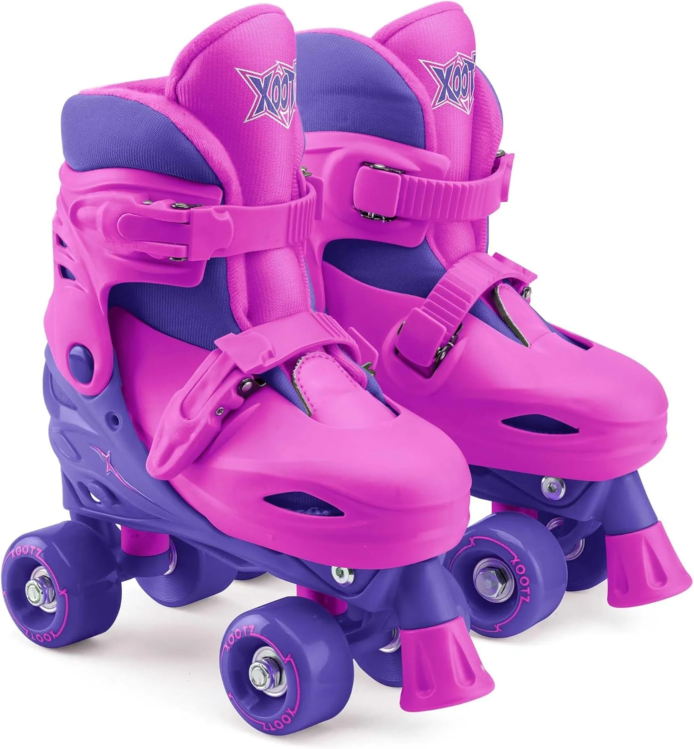 Xootz Kids Quad Skates, Beginner Adjustable Roller Skates Girls, Purple