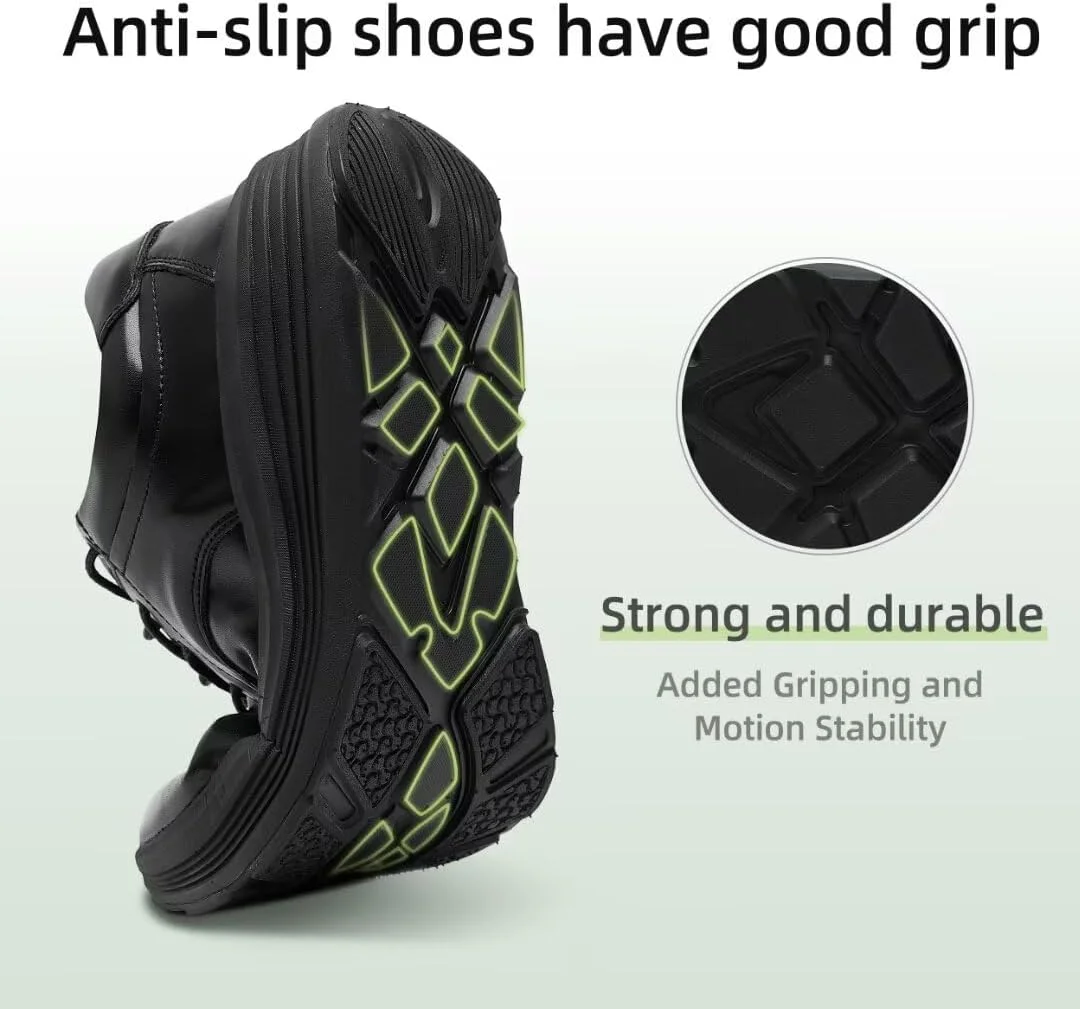 کفش آکسفورد رسمی چرمی ارتوکامفورت مردانه، کفش پیاده روی طبی با پشتیبانی از قوس پا برای پلانتار فاسیایتیس، کفش کتانی نرم ضد لغزش و شیک برای درد پا و پاشنه