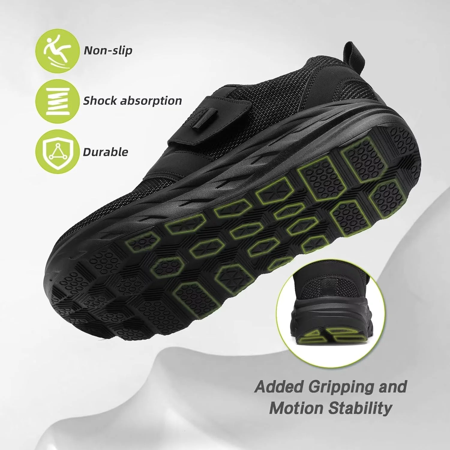 کفش پیاده روی ارتوپدی دیابتی مردانه OrthoComfoot: کفش‌های کتانی راحت با پشتیبانی از قوس و بالشتک، مناسب برای پلانتار فاسیایتیس، کفش‌های کار قابل تنظیم برای پای متورم با قوس بلند ارتوپدی برای درد مچ پا و پاشنه