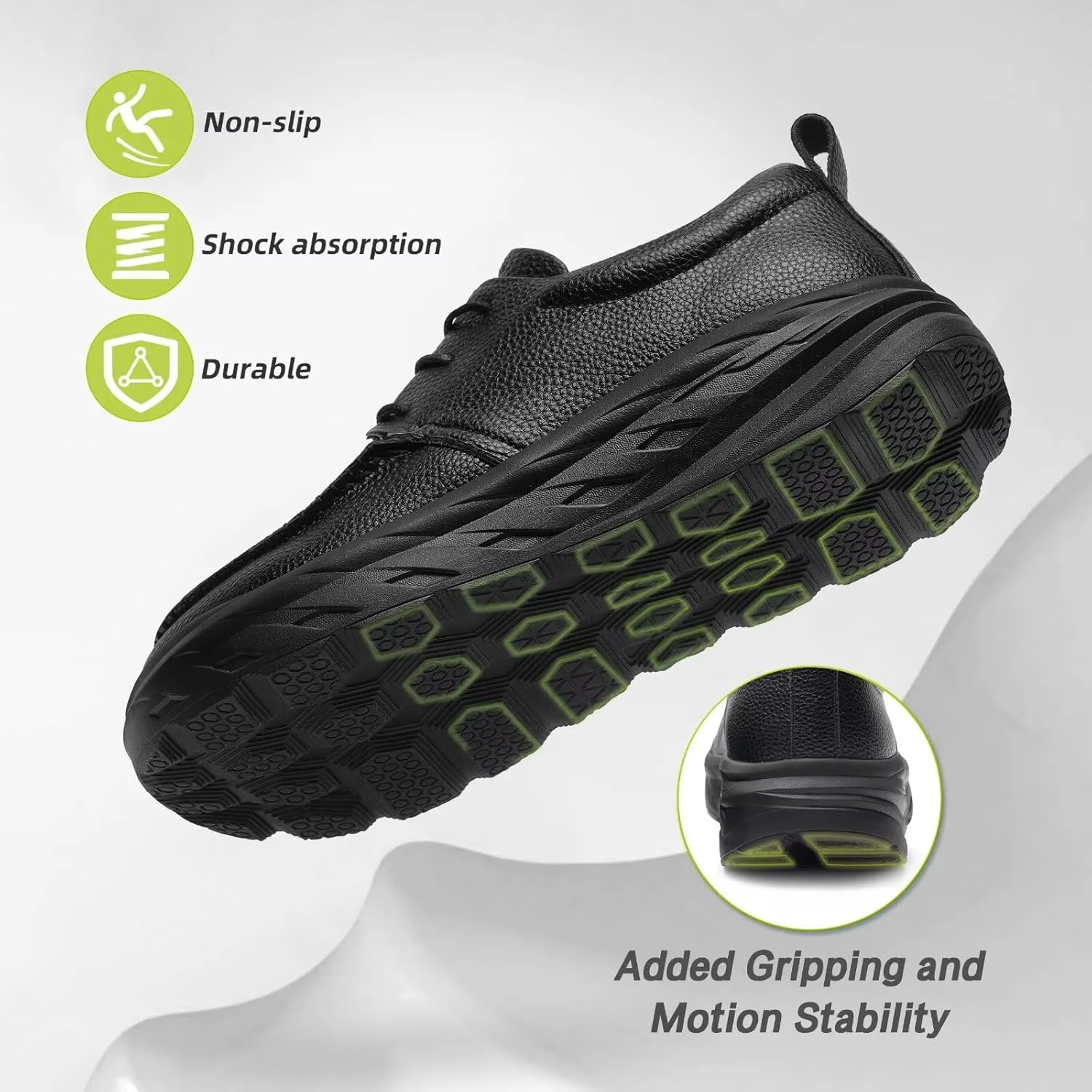 کفش های طبی مردانه ارتوکامفوت، چرمی پهن، مناسب پیاده روی: کفش کتانی راحت با پشتیبانی از قوس پا برای دیابت، فاشیای کف پا، مناسب کار و تجارت، با قابلیت تنظیم، طبی، پاشنه دار، مناسب تسکین درد پا، مدل آکسفورد