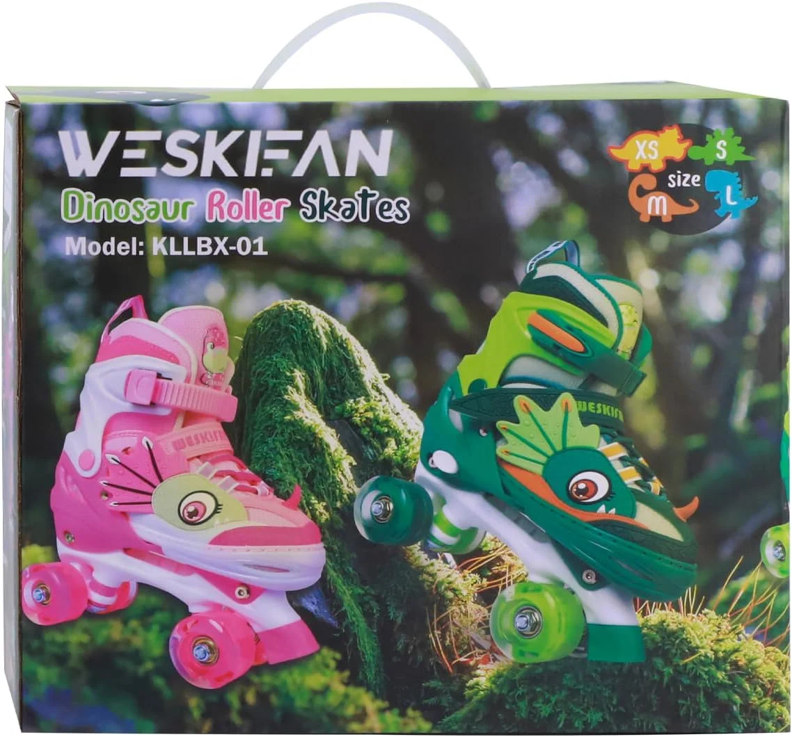 اسکیت های غلتکی کودکان دینو برای پسران و دختران، کفش های اسکیت چهار چرخ دایناسوری WESKIFAN با چرخ های درخشان روشن و سایزهای قابل تنظیم، اسکیت های غلتکی مبتدی برای هدایای تولد و کریسمس اسکیت های غلتکی کودکان دینو برای پسران و دختران، کفش های اسکیت چهار چرخ دایناسوری WESKIFAN با چرخ های درخشان روشن و سایزهای قابل تنظیم، اسکیت های غلتکی مبتدی برای هدایای تولد و کریسمس