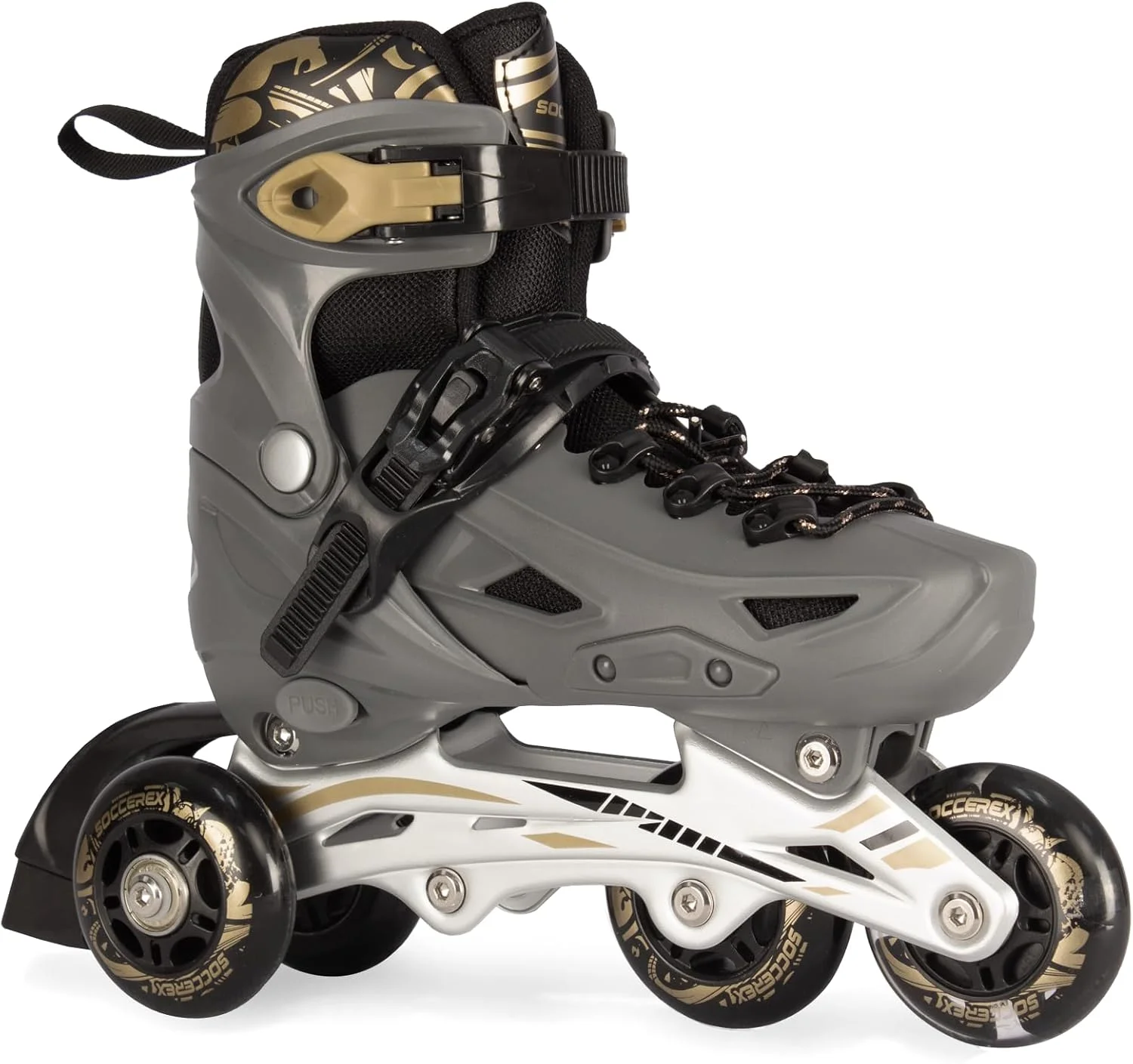 کفش های اسکیت غلتکی و اینلاین Soccerex برای کودکان، نوجوانان و بزرگسالان، کفش های اسکیت اینلاین قابل تنظیم برای مبتدیان به همراه کلاه ایمنی و محافظ