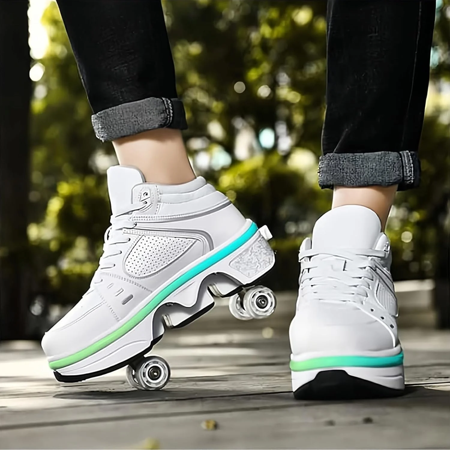 اسکیت های چهار چرخ فضای باز، اسکیت های غلتکی برای زنان، اسکیت های اینلاین مردانه، کفش های کتانی اسکیت بچه گانه هدیه تولد