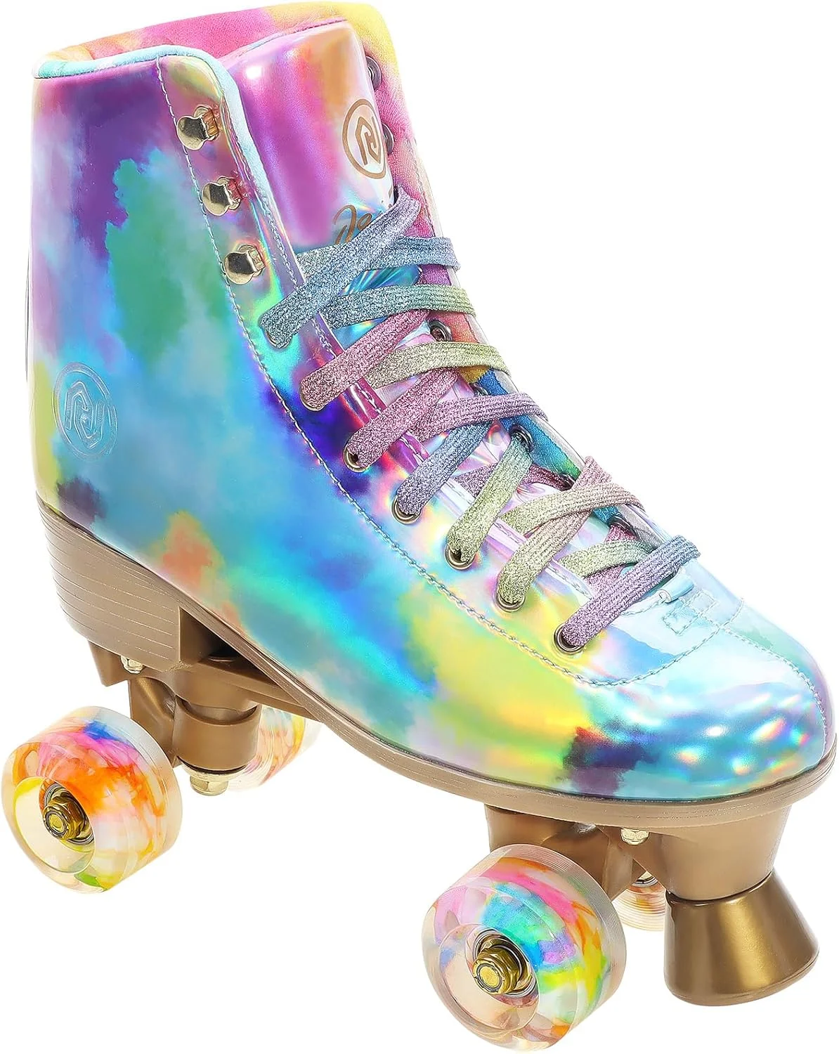 JajaHoho Roller Skates for Women, Holographic High Top PU Leather Rollerskates, Shiny Double-Row Four Wheels Quad Skates for Girls and Age 8-50 Indoor Multicolor (Rainbow) JajaHoho Roller Skates for Women, Holographic High Top PU Leather Rollerskates, Shiny Double-Row Four Wheels Quad Skates for Girls and Age 8-50 Indoor Multicolor (Rainbow)
