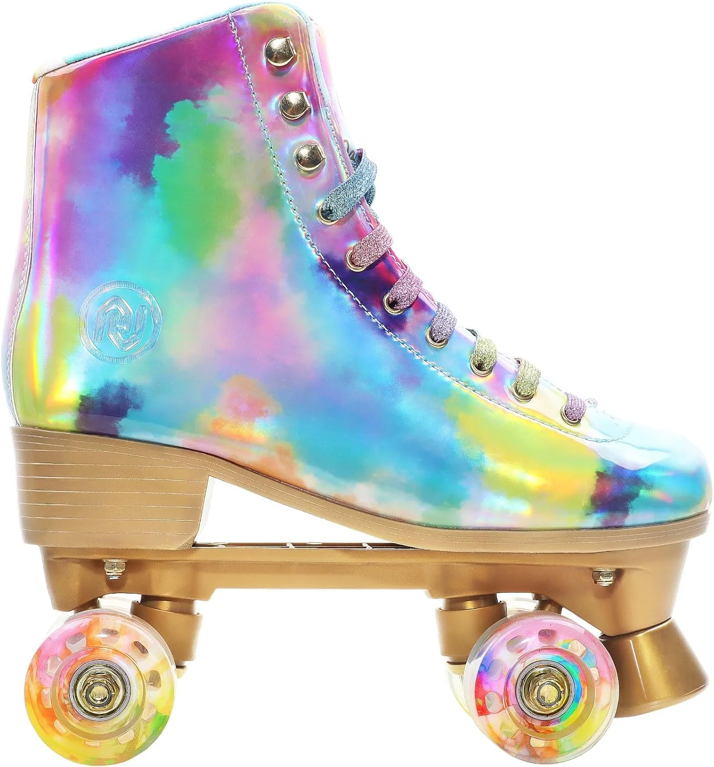 JajaHoho Roller Skates for Women, Holographic High Top PU Leather Rollerskates, Shiny Double-Row Four Wheels Quad Skates for Girls and Age 8-50 Indoor Multicolor (Rainbow) JajaHoho Roller Skates for Women, Holographic High Top PU Leather Rollerskates, Shiny Double-Row Four Wheels Quad Skates for Girls and Age 8-50 Indoor Multicolor (Rainbow)