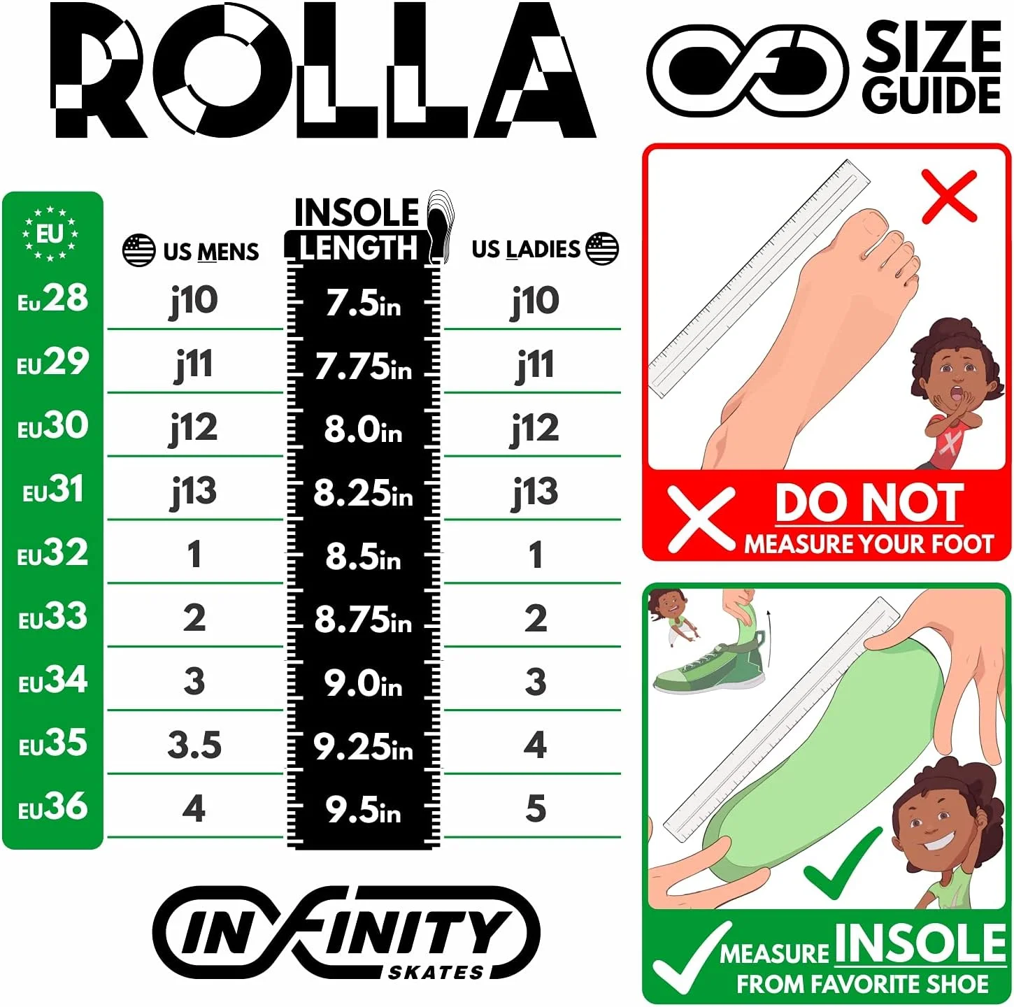 اسکیت های رولر Crazy Skates Rolla برای پسران و دختران - اسکیت های چهار چرخ بچه گانه به سبک کتانی