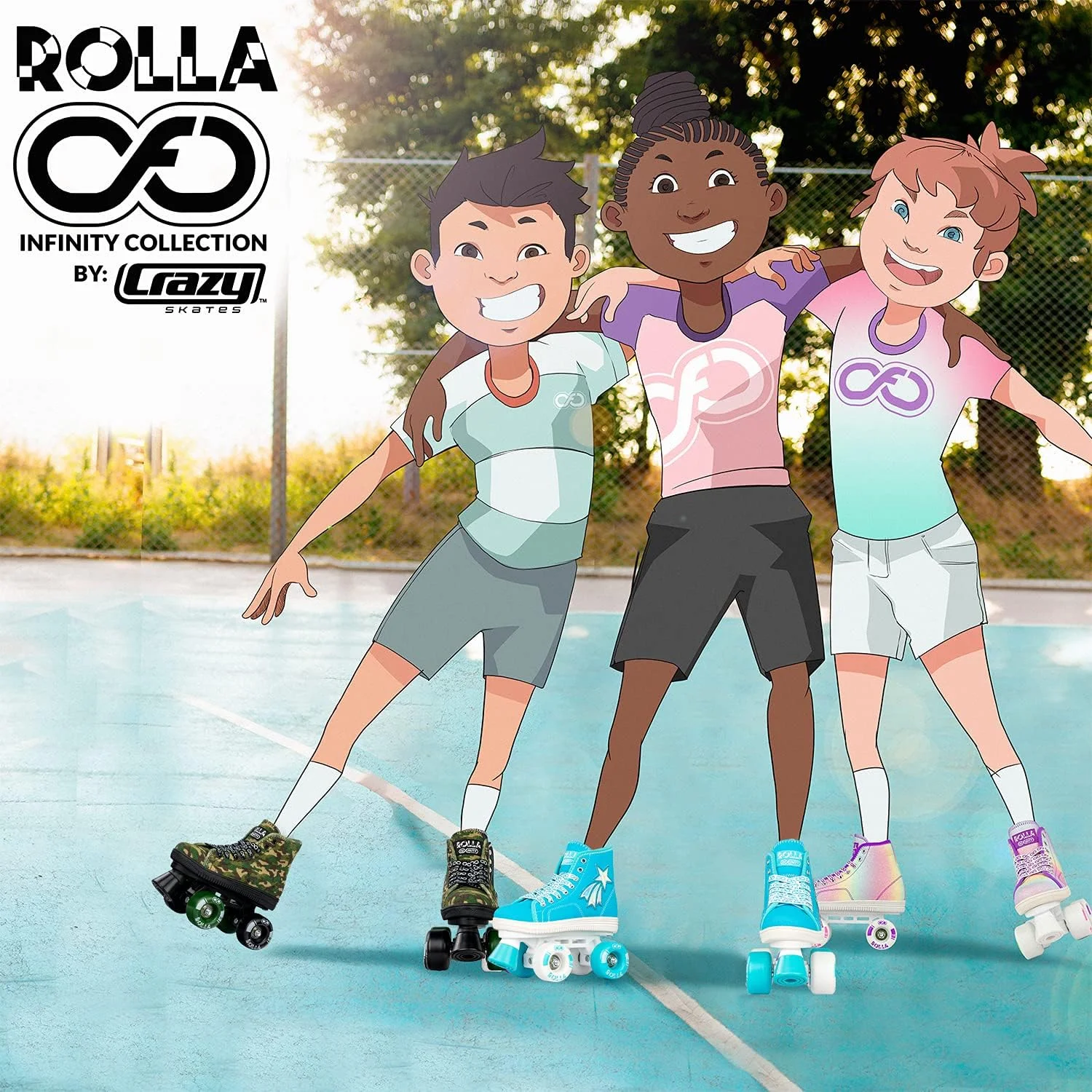 اسکیت های رولر Crazy Skates Rolla برای پسران و دختران - اسکیت های چهار چرخ بچه گانه به سبک کتانی