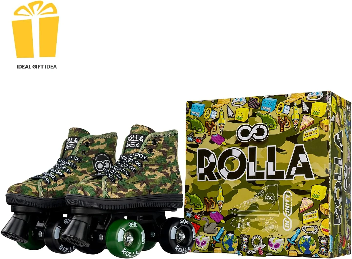 اسکیت های رولر Crazy Skates Rolla برای پسران و دختران - اسکیت های چهار چرخ بچه گانه به سبک کتانی