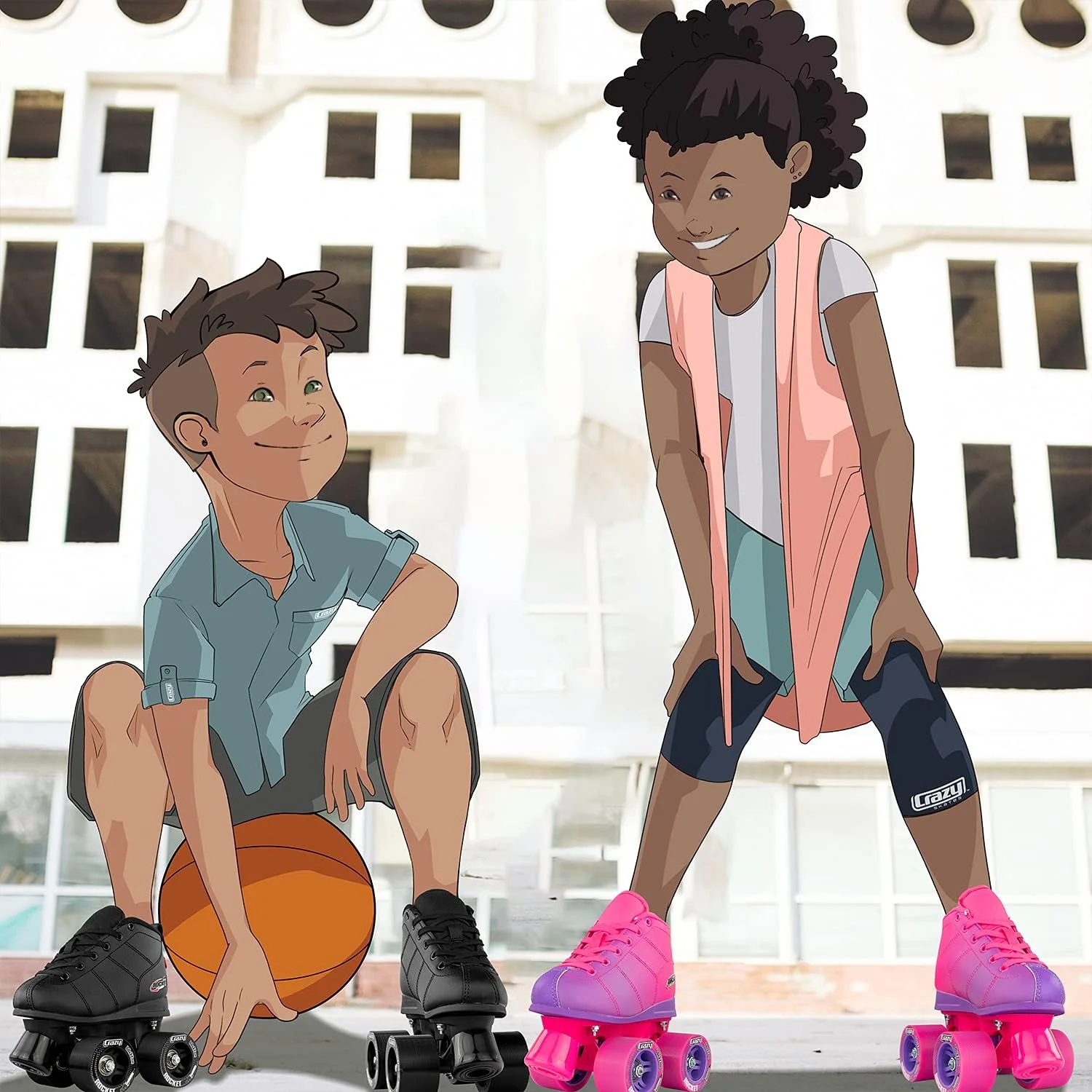 اسکیت های غلتکی موشکی Crazy Skates برای دختران و پسران - اسکیت های چهارتایی عالی برای کودکان مبتدی